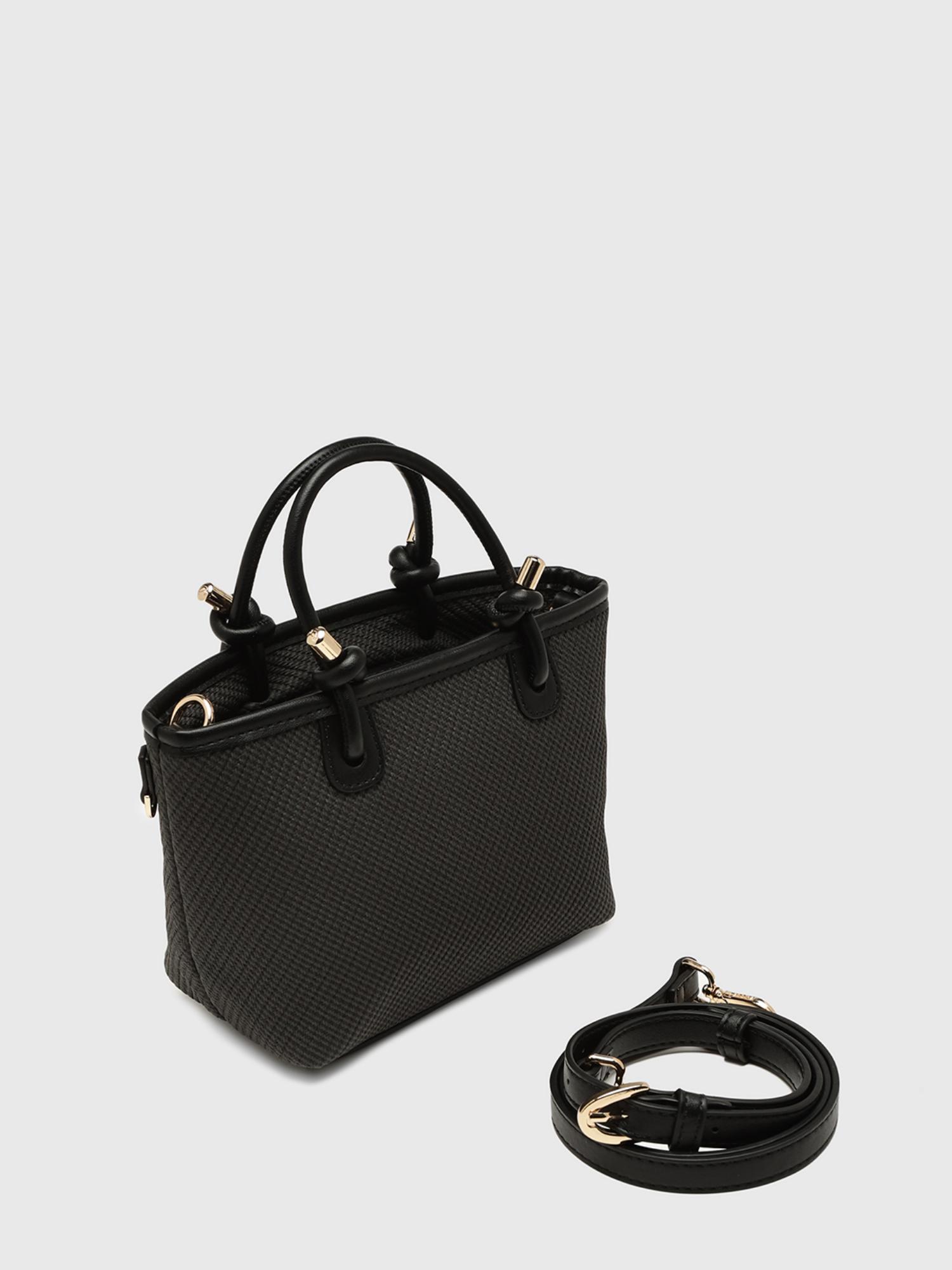 Jasmine Women Satchel Bag With Detachable Strap - Black (S)