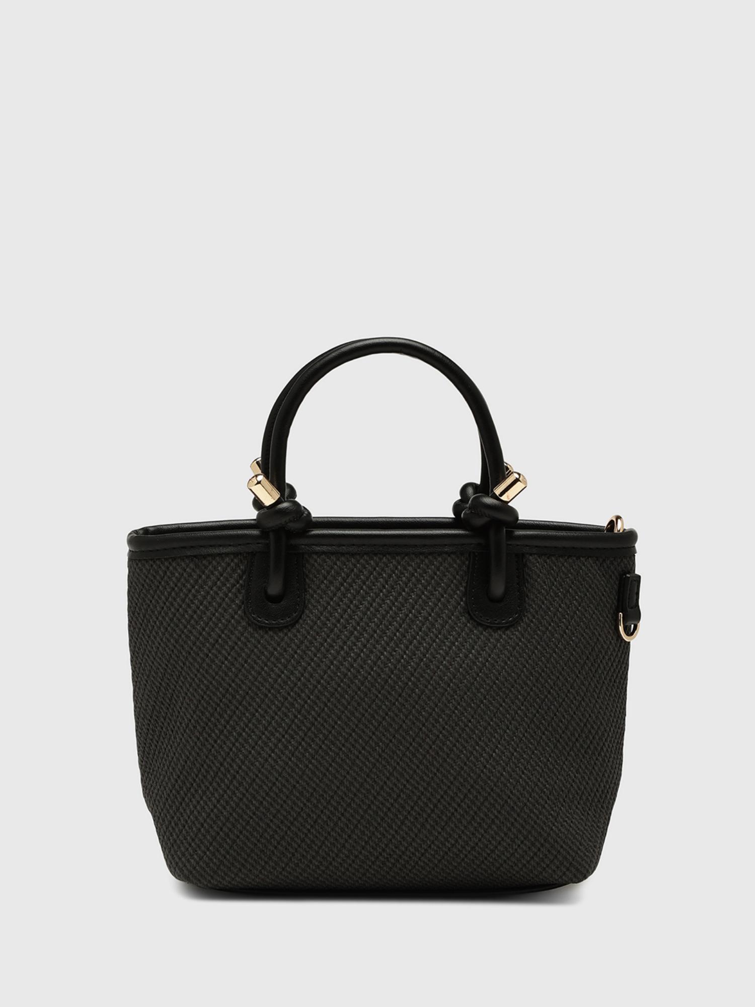 Jasmine Women Satchel Bag With Detachable Strap - Black (S)