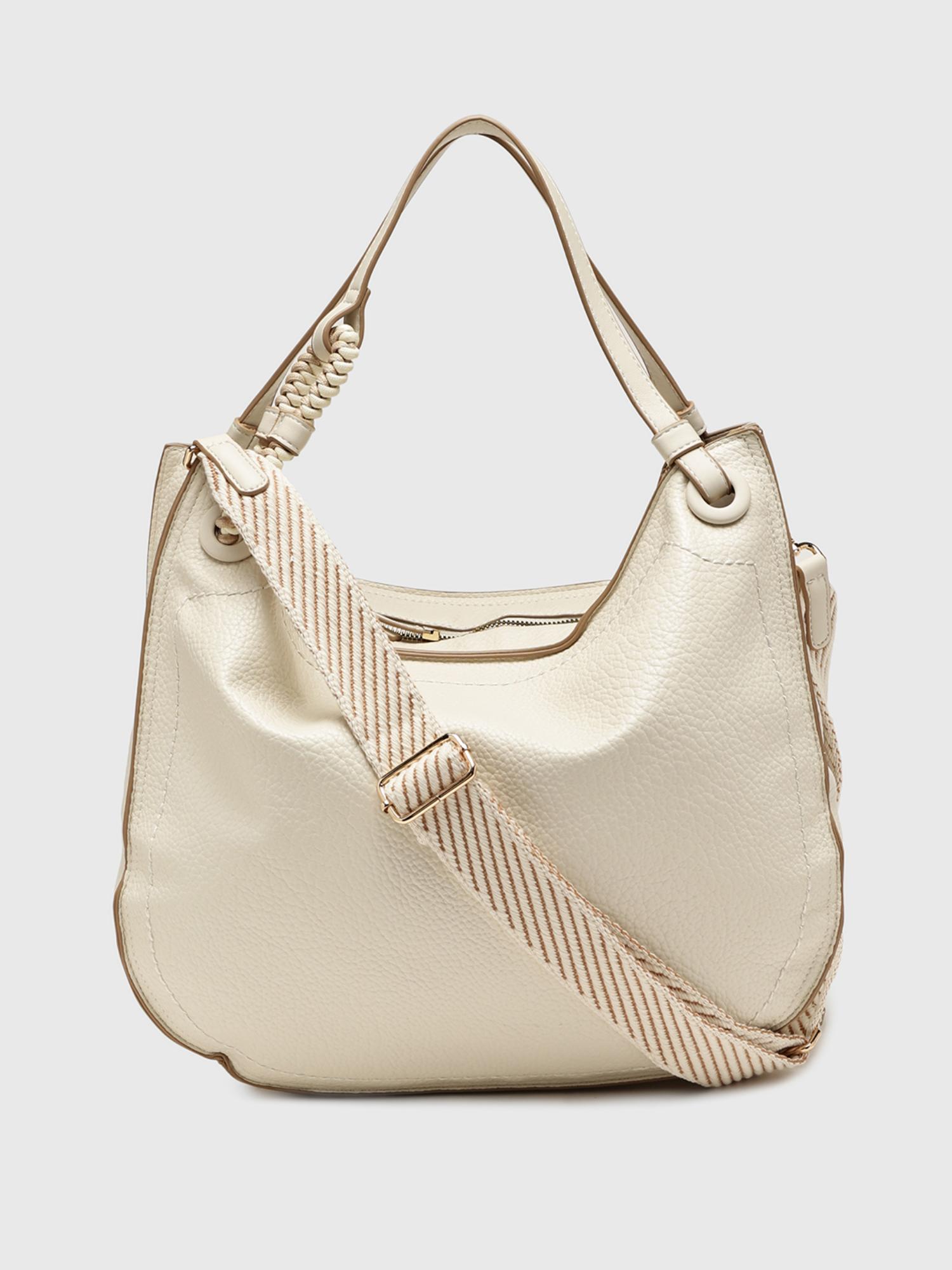 Ginestra Women Handbag With Detachable Strap - Off White (L)