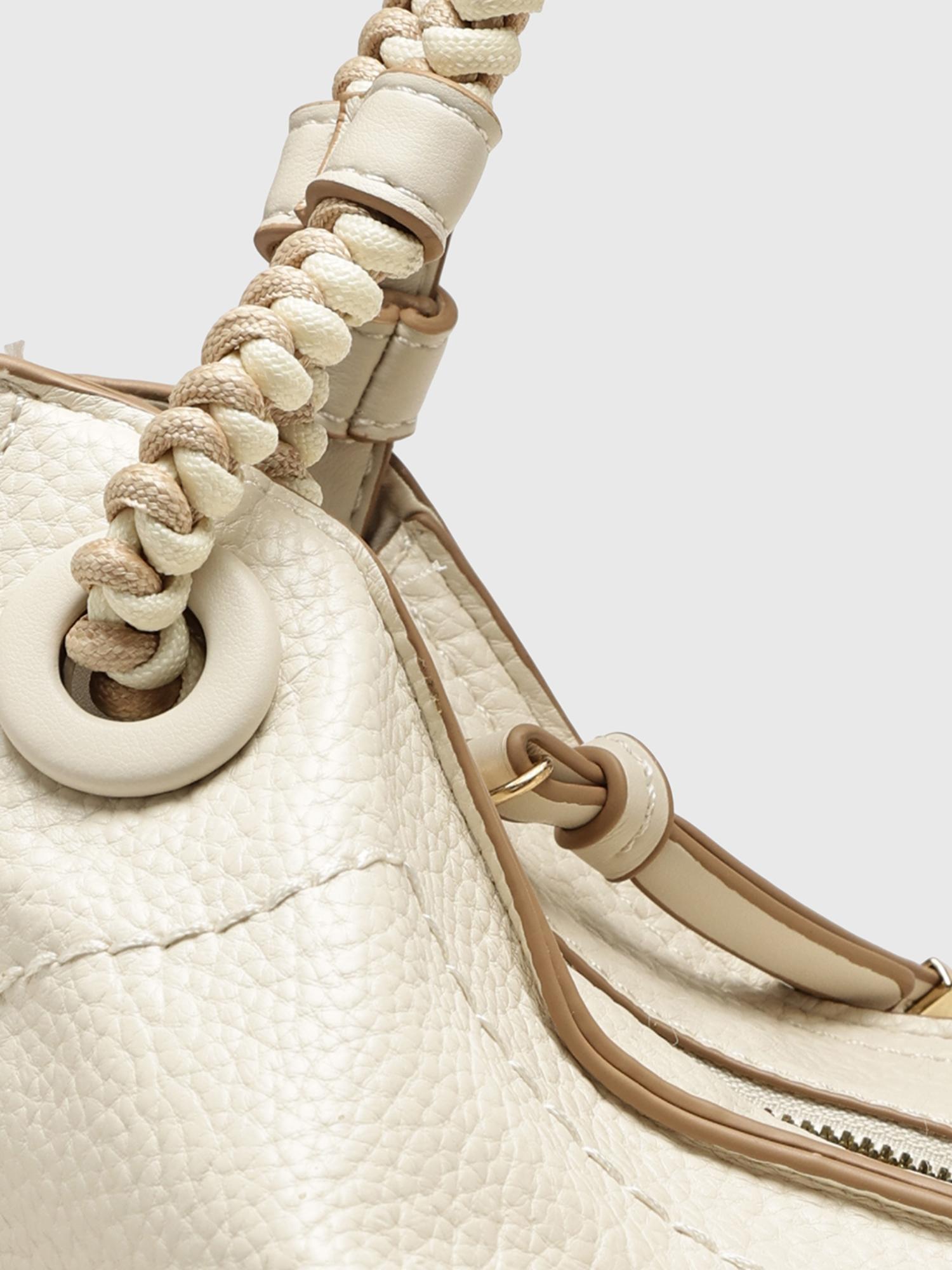 Ginestra Women Handbag With Detachable Strap - Off White (L)