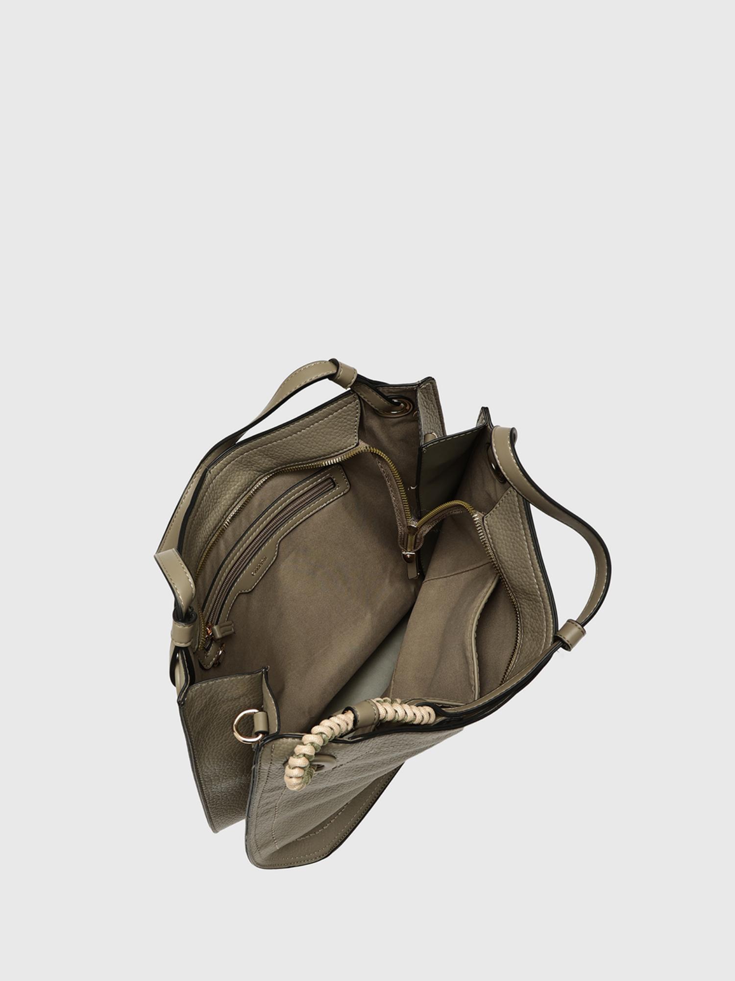 Ginestra Women Handbag With Detachable Strap - Olive (L)