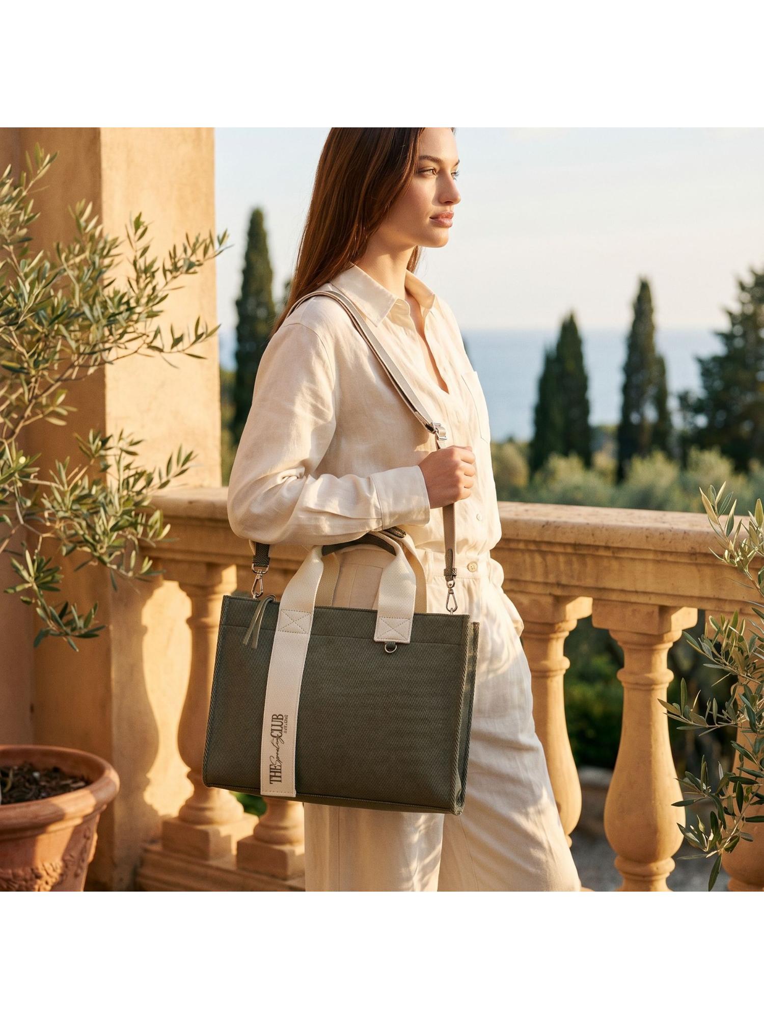 Martina V5 Women Tote Bag With Detachable Strap - Olive (L)