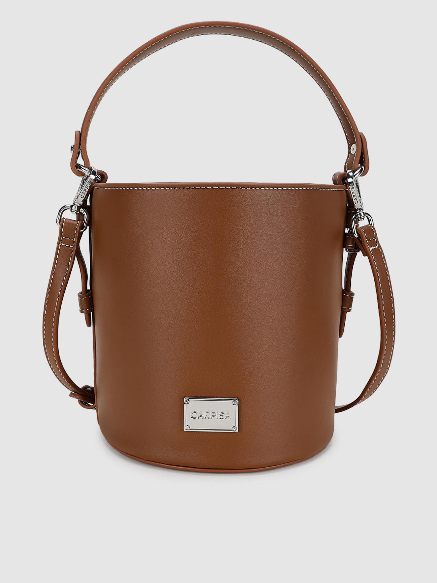 Mathilde Women Bucket Bag With Detachable Strap - Tan (S)