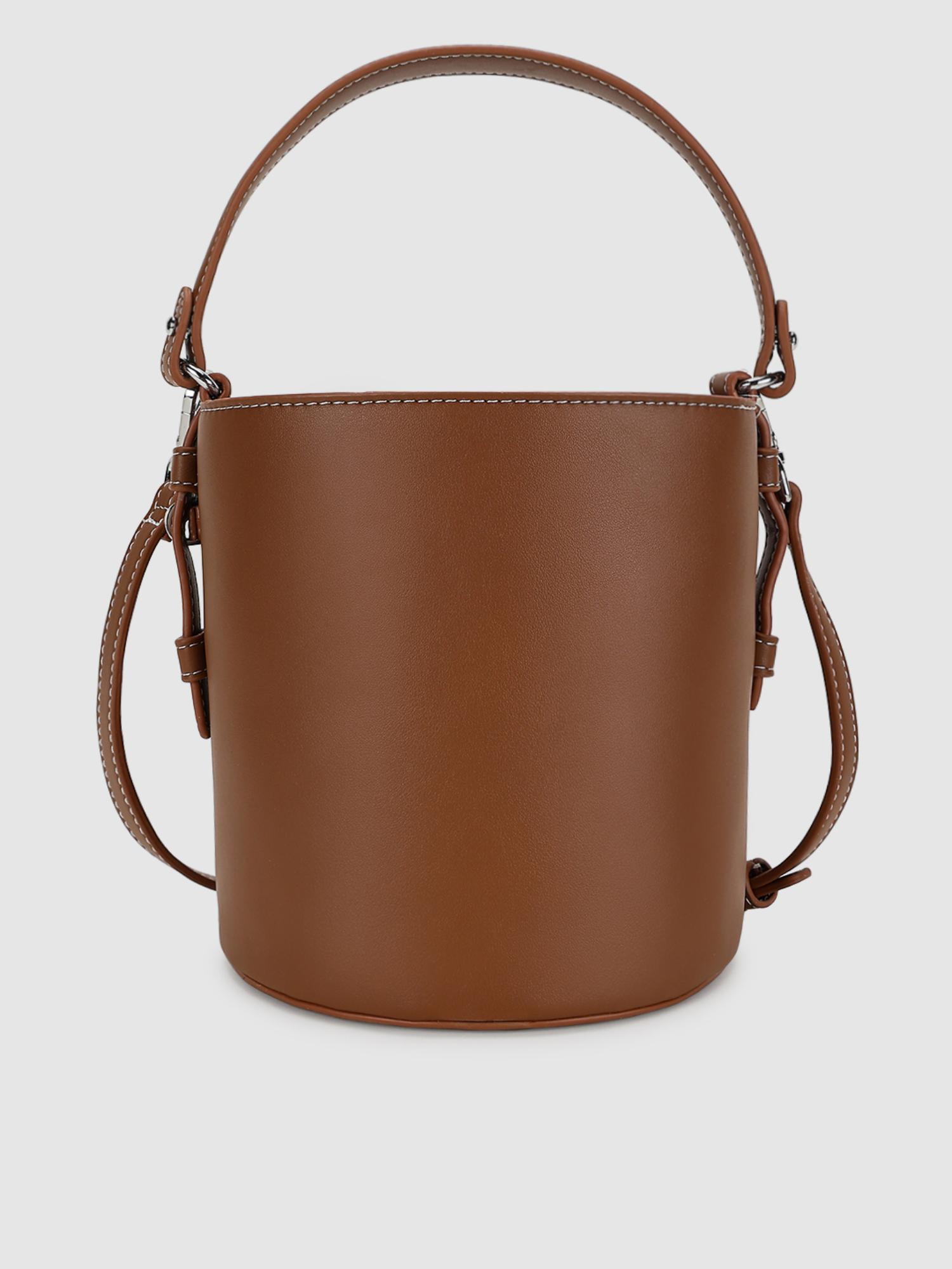 Mathilde Women Bucket Bag With Detachable Strap - Tan (S)