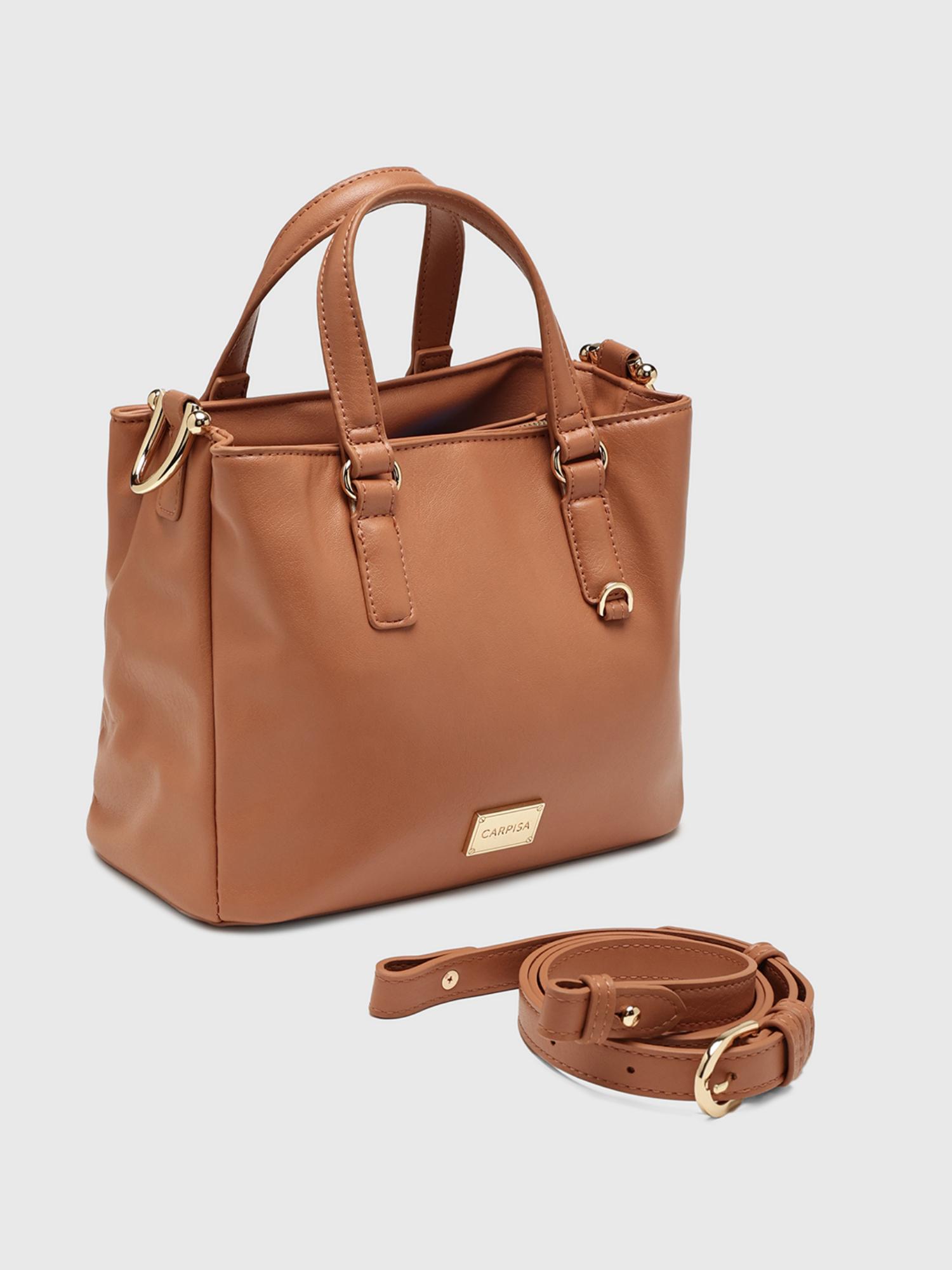 Marie Women Satchel Bag With Detachable Strap - Orange