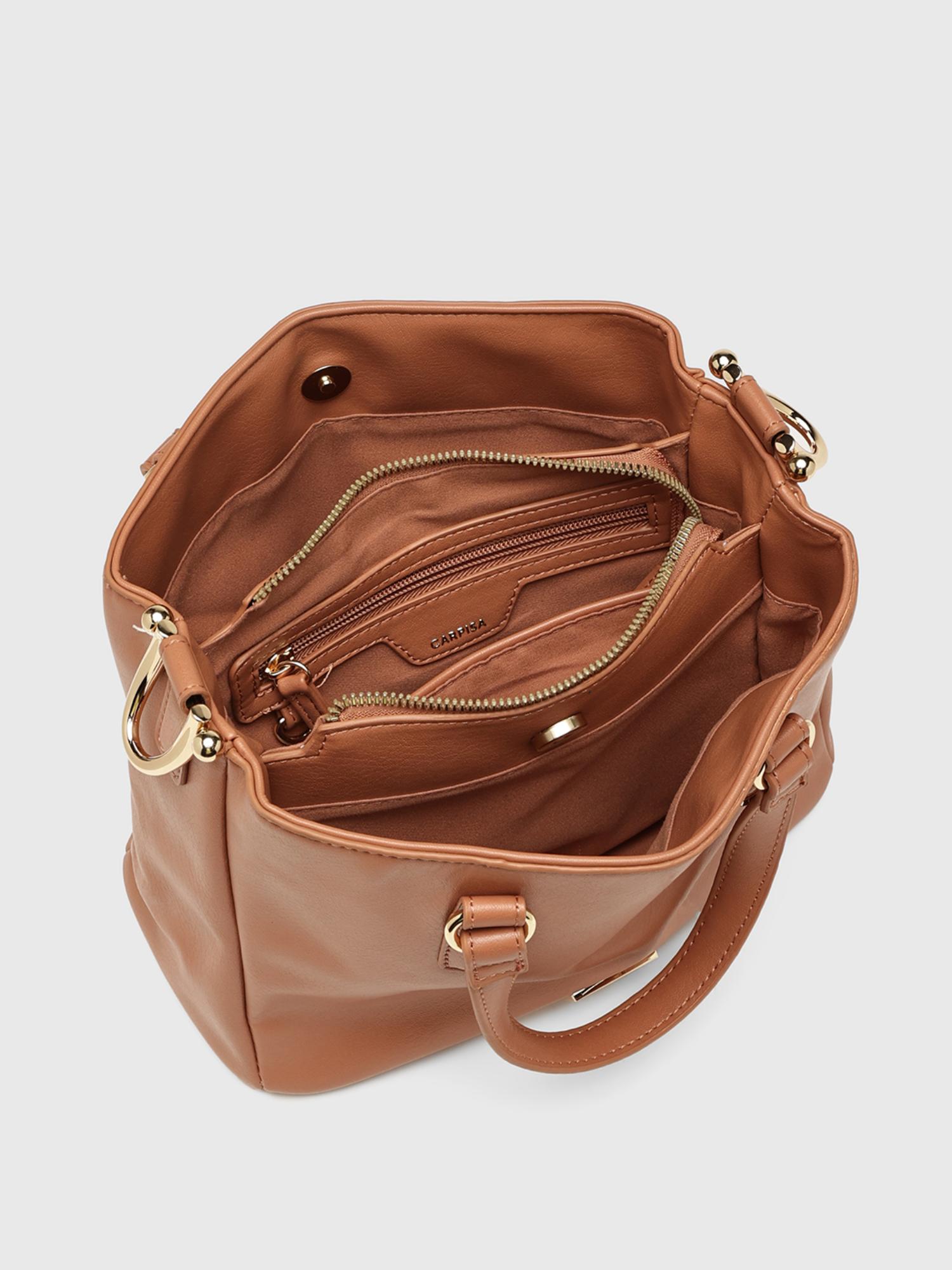 Marie Women Satchel Bag With Detachable Strap - Orange