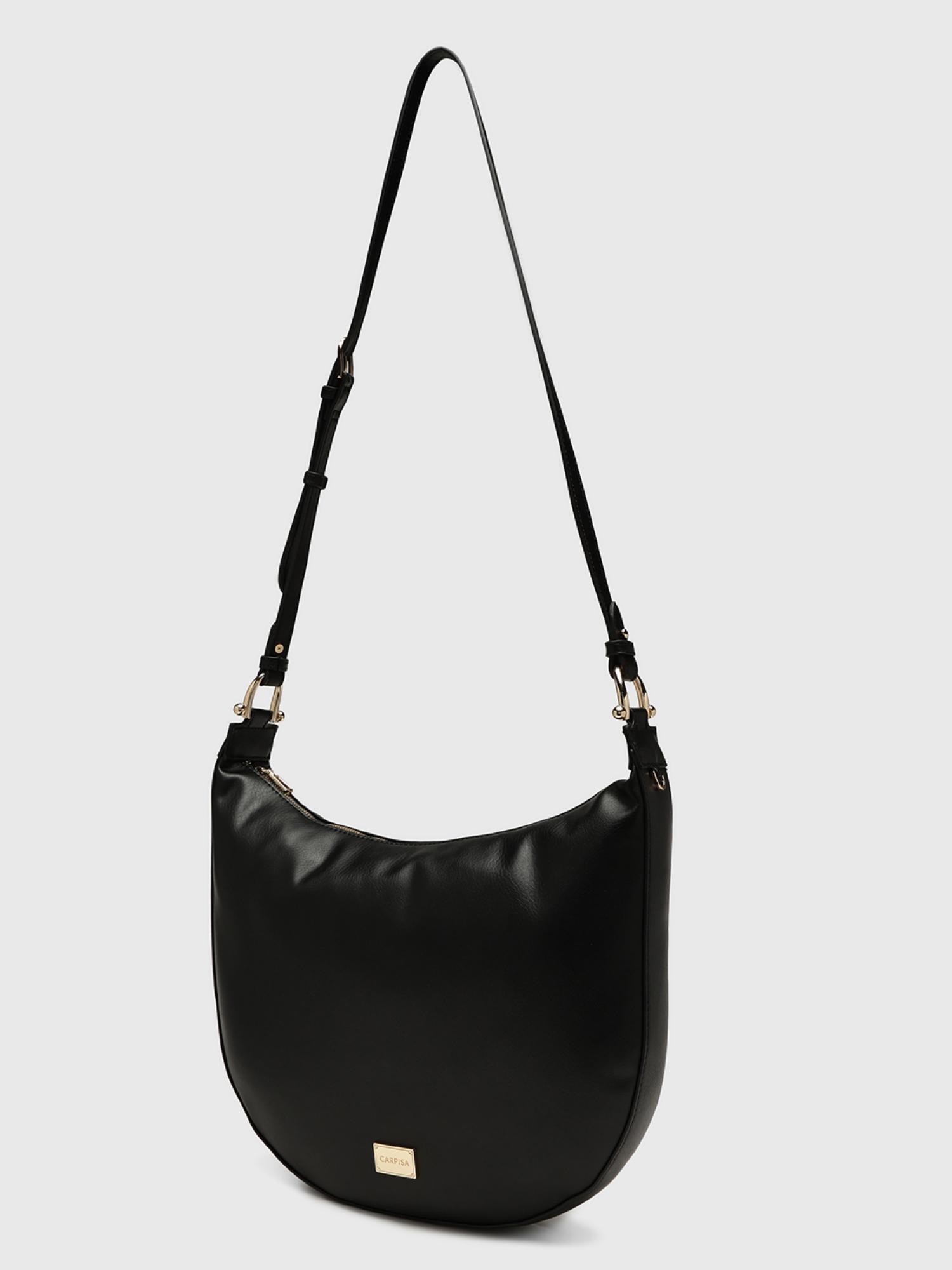 Marie Women Sack Handbag With Detachable Strap - Black (L)