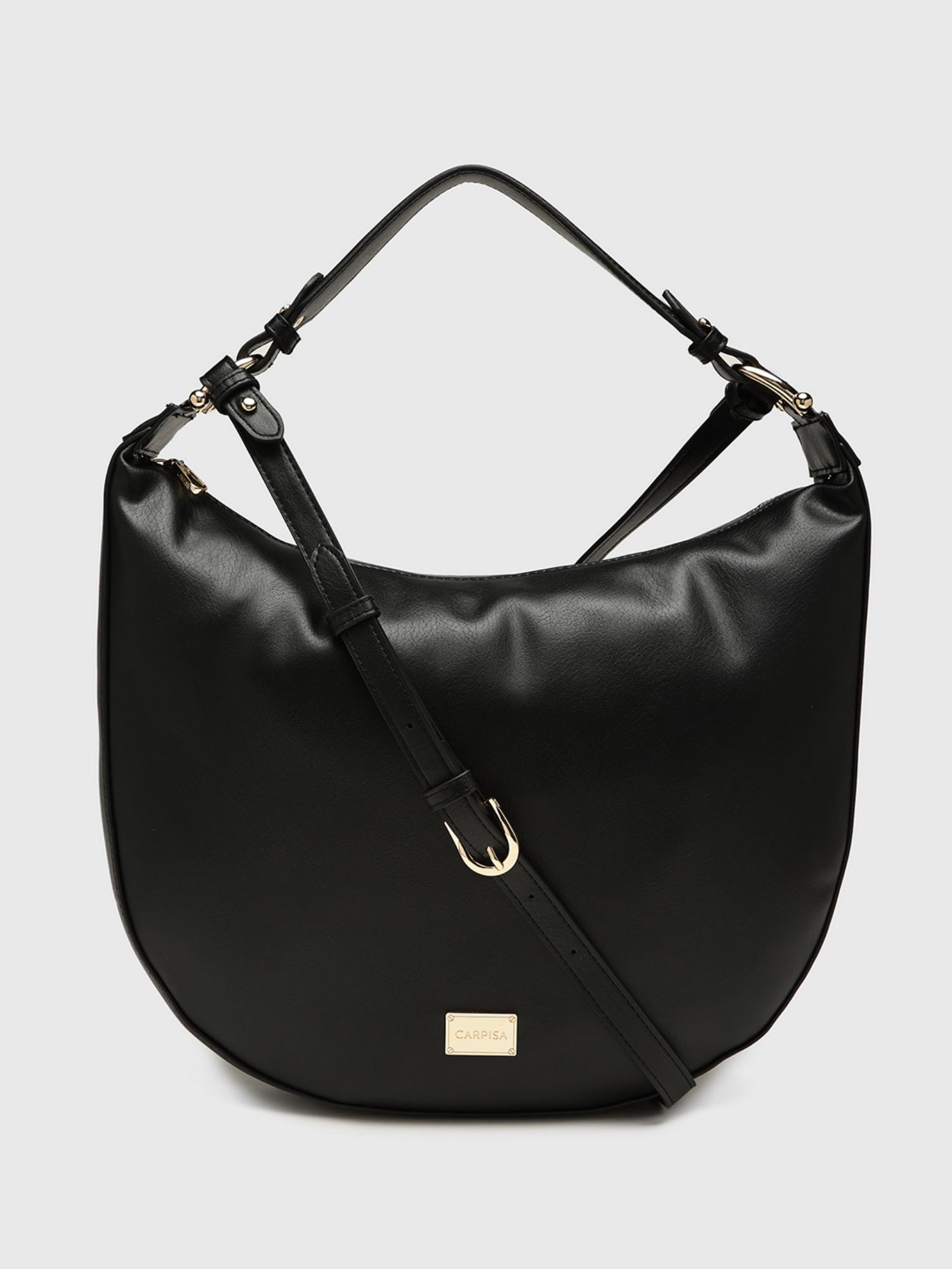 Marie Women Sack Handbag With Detachable Strap - Black (L)