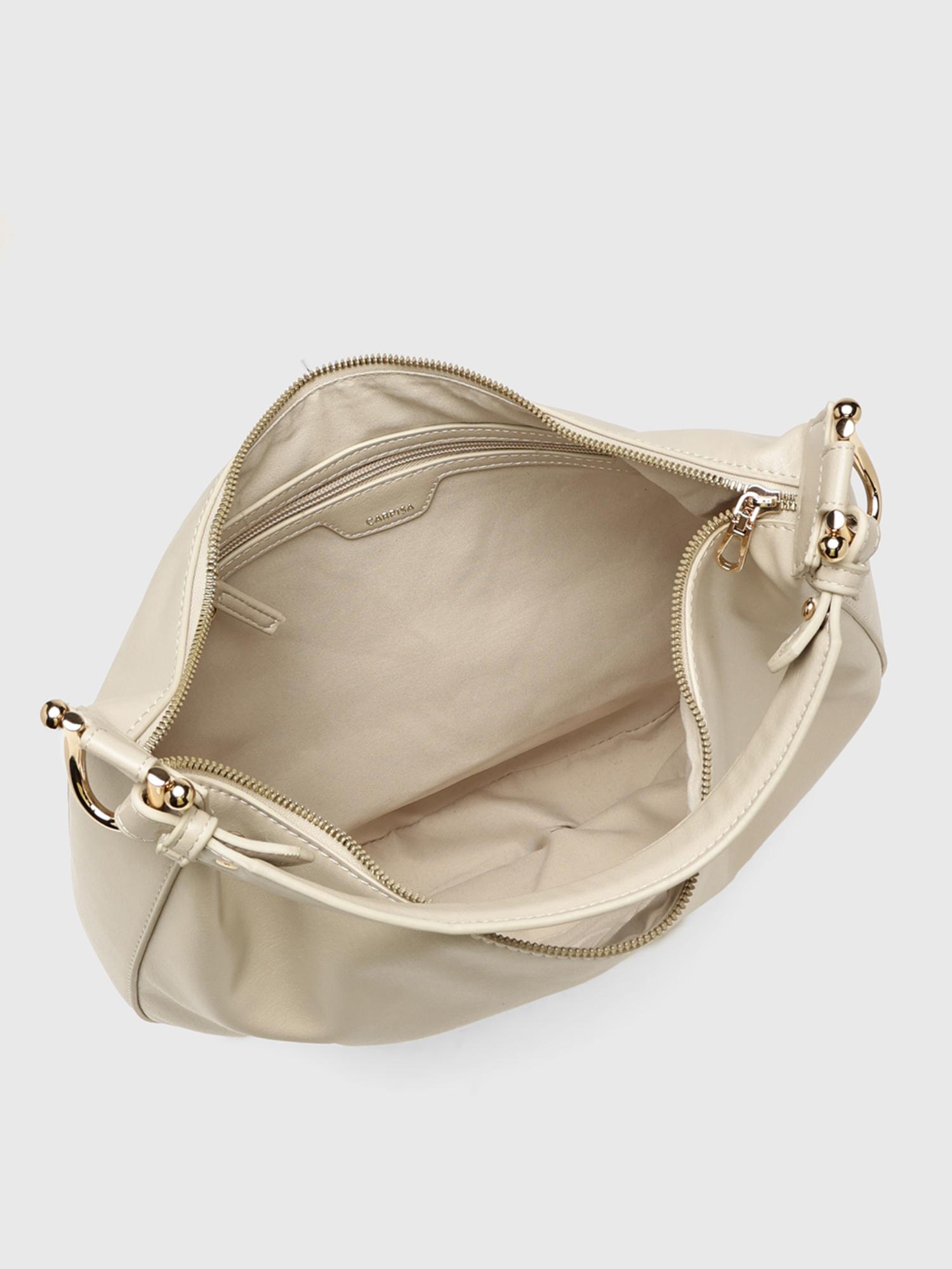 Marie Women Sack Handbag With Detachable Strap - Cream (L)