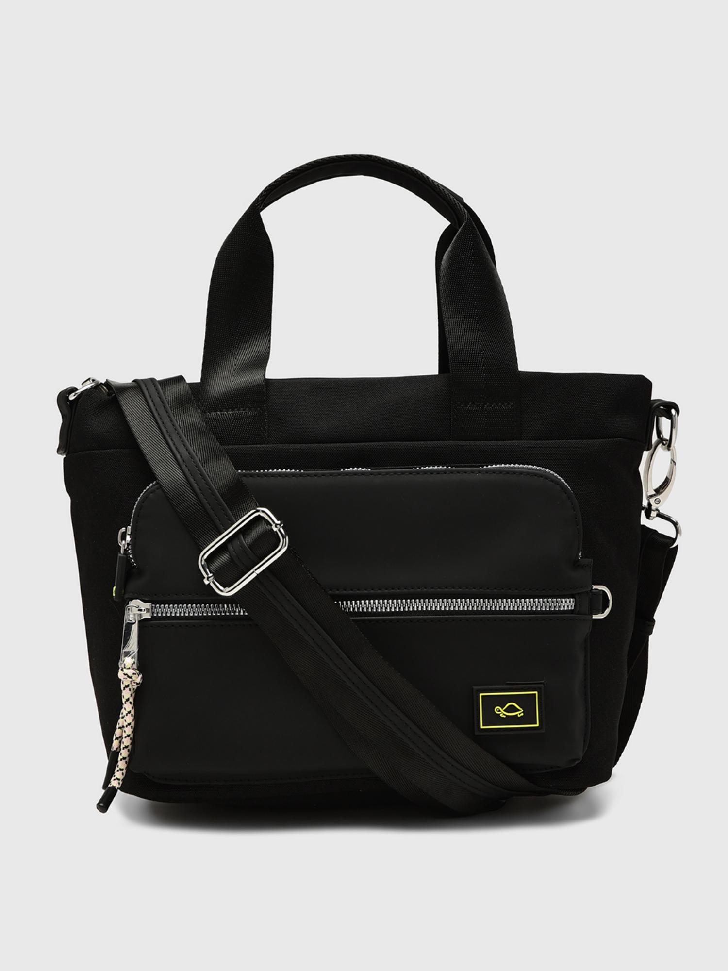 Amsterdam Women Tote Bag With Detachable Strap - Black (L)