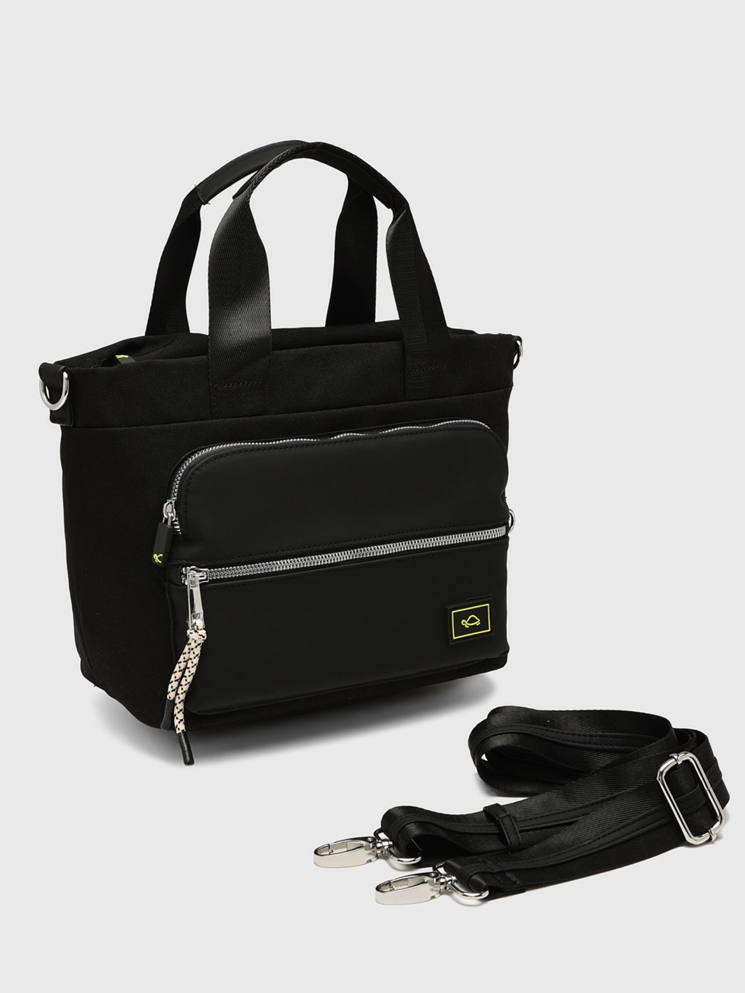 Amsterdam Women Tote Bag With Detachable Strap - Black (L)