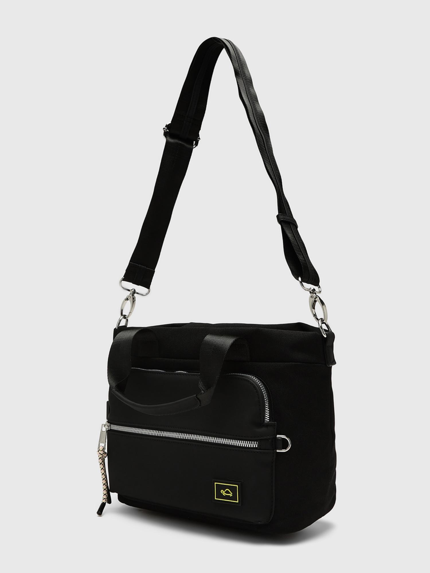 Amsterdam Women Tote Bag With Detachable Strap - Black (L)