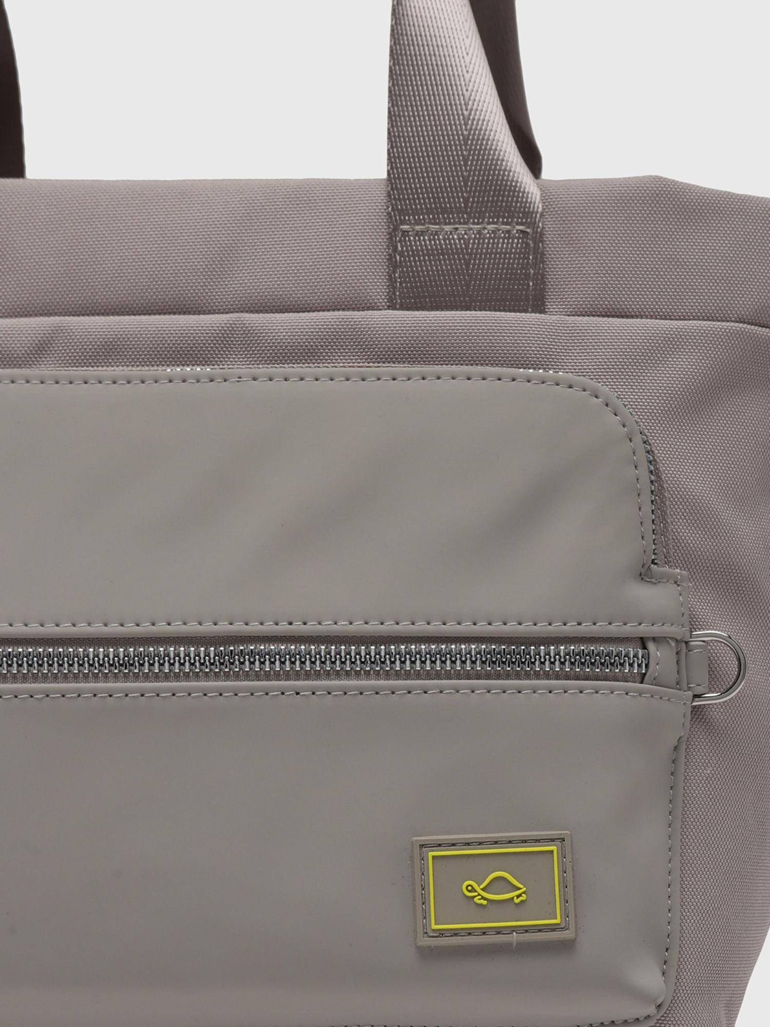 Amsterdam Women Tote Bag With Detachable Strap - Grey (L)