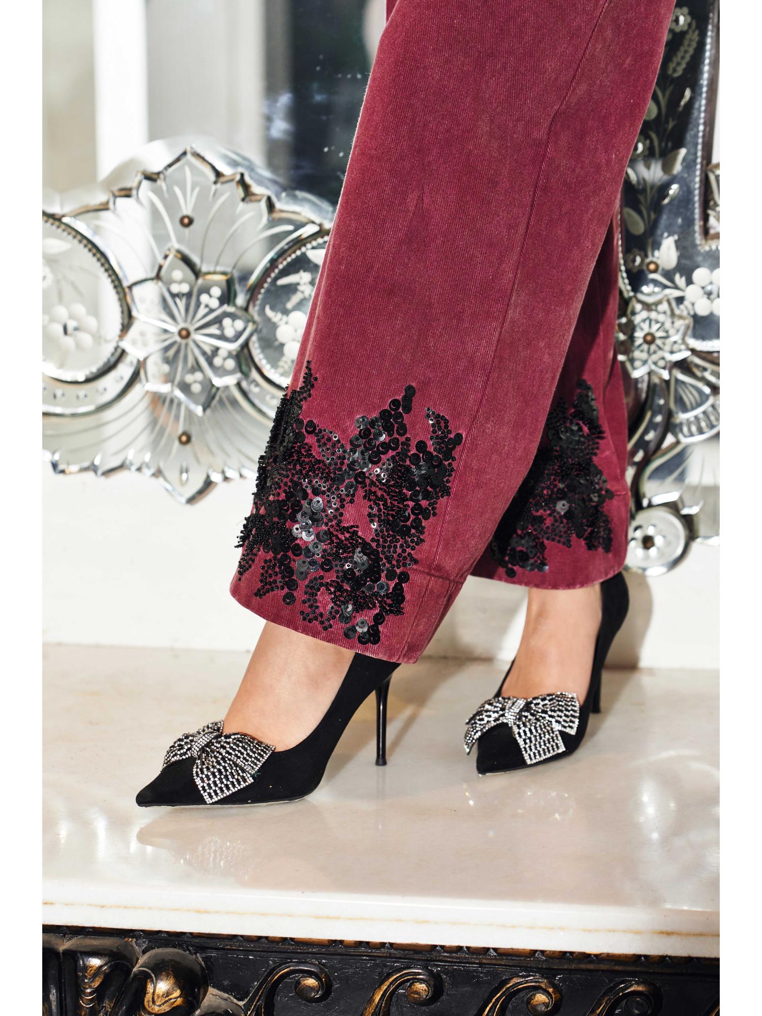 Gabi Burgundy Denim Top and Pant