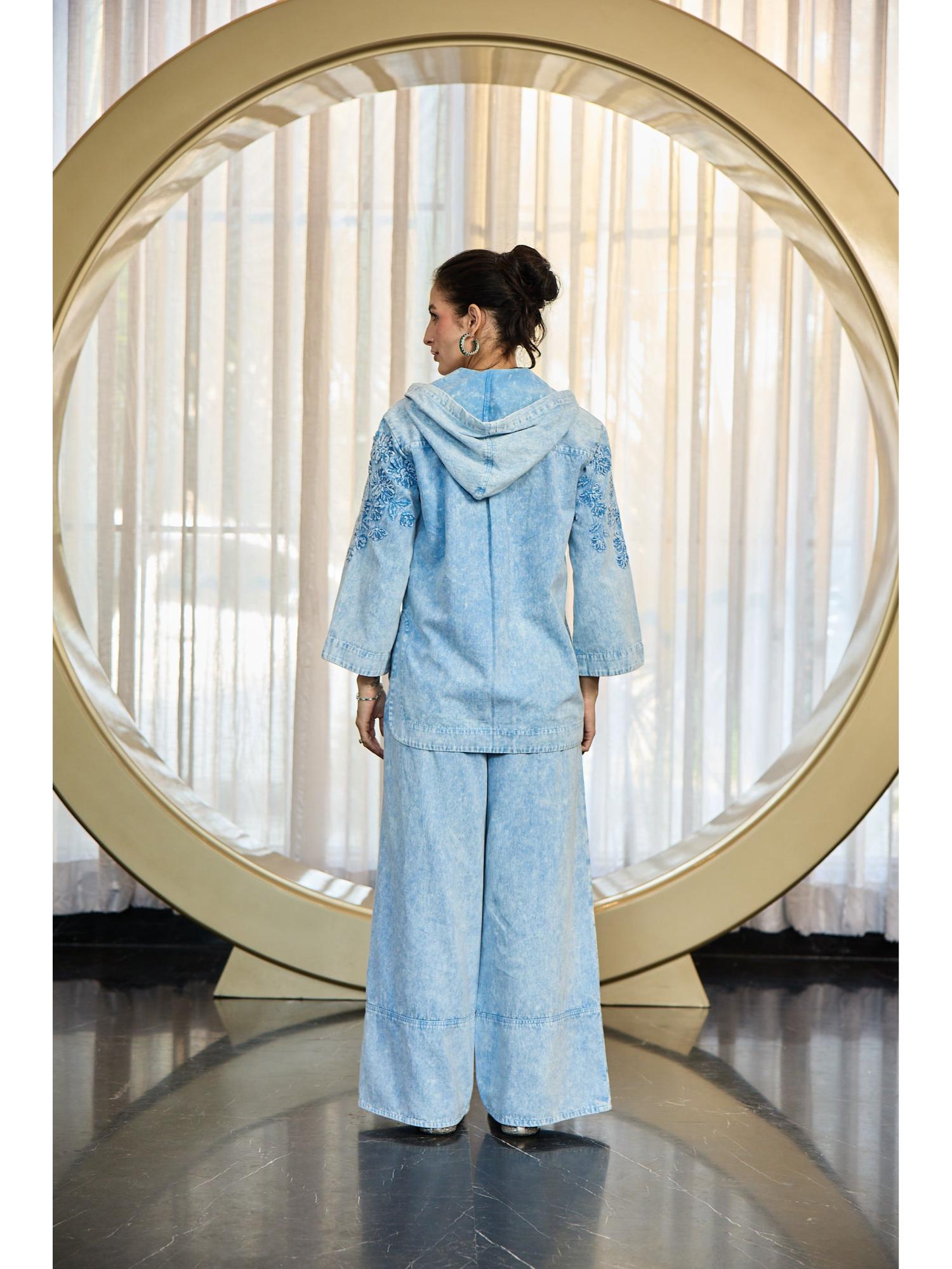 Kay Blue Denim Top with Pant