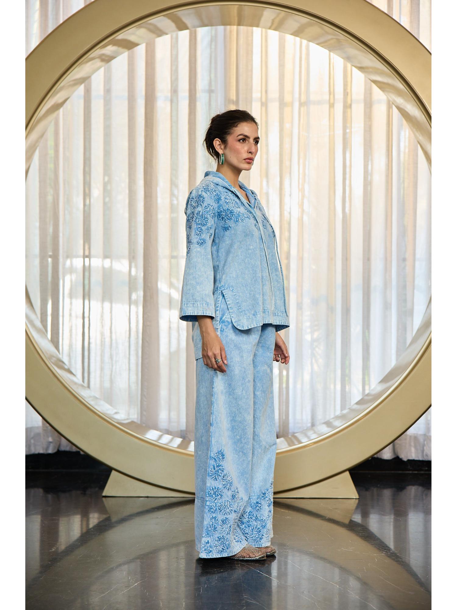 Kay Blue Denim Top with Pant
