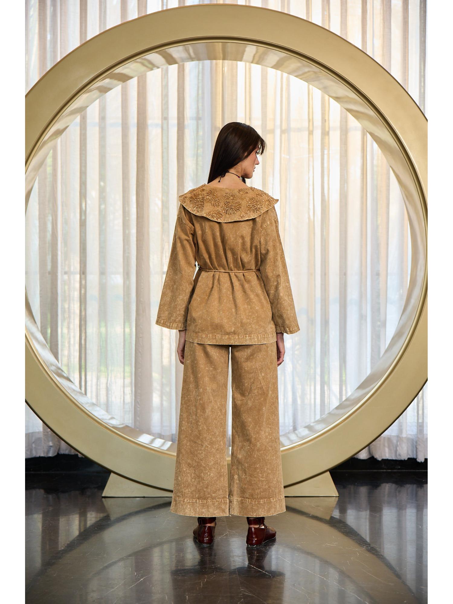 Maury Brown Top with Pant