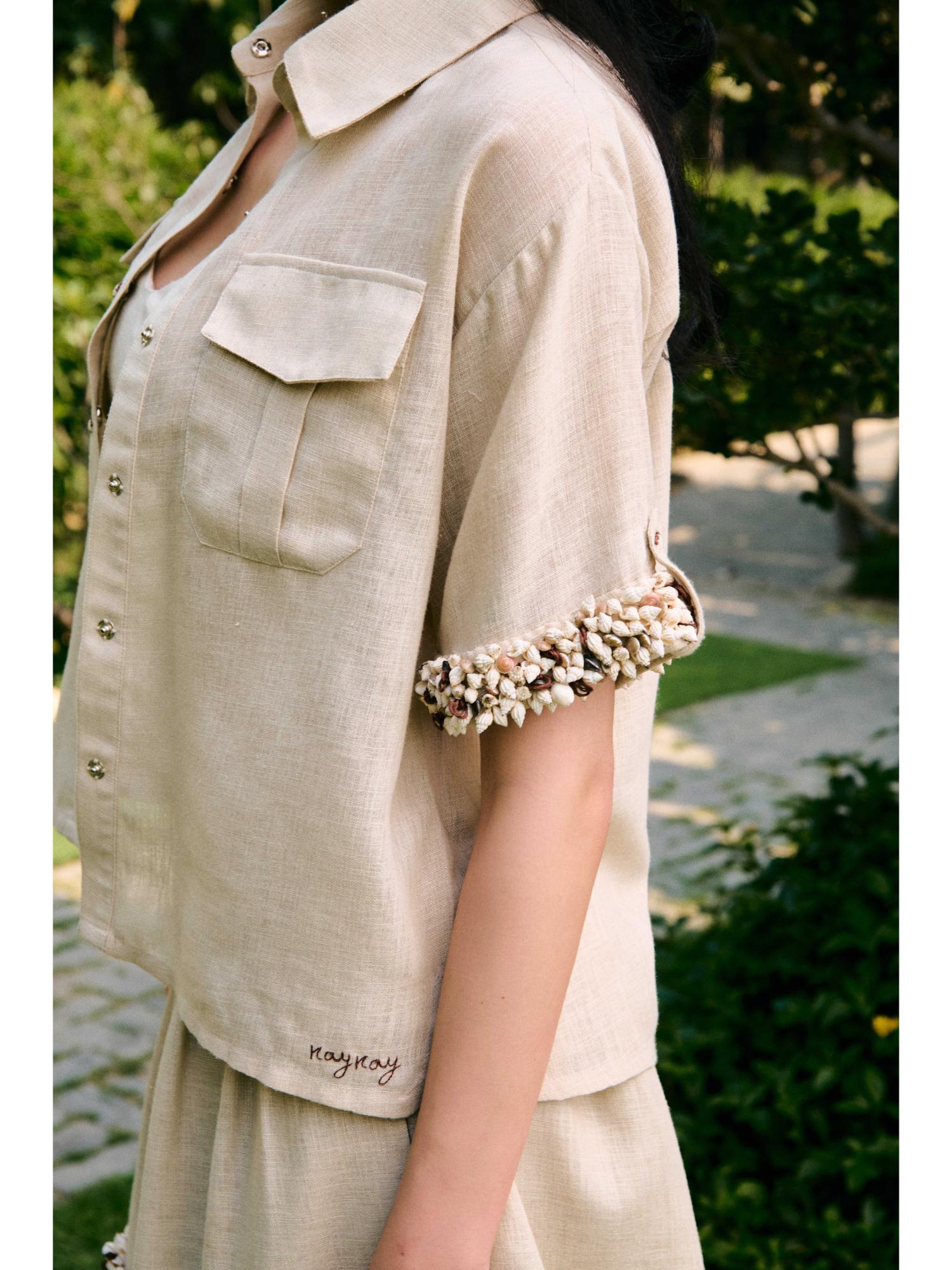Nikos Beige Shirt with Shorts