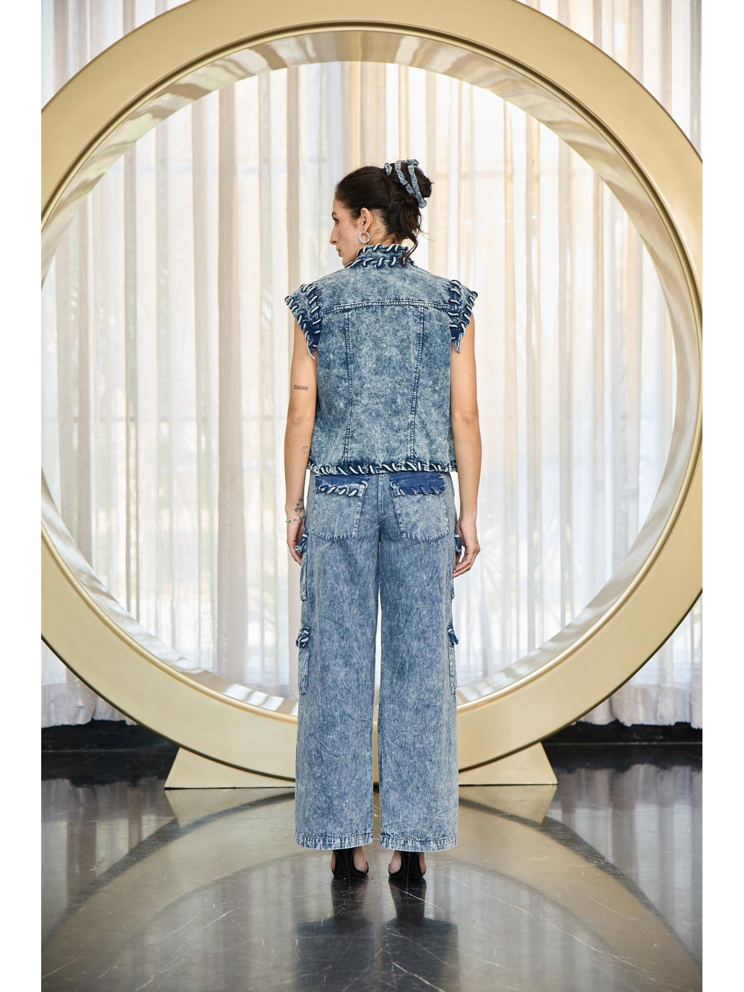 Smoky Blue Denim Top with Pant