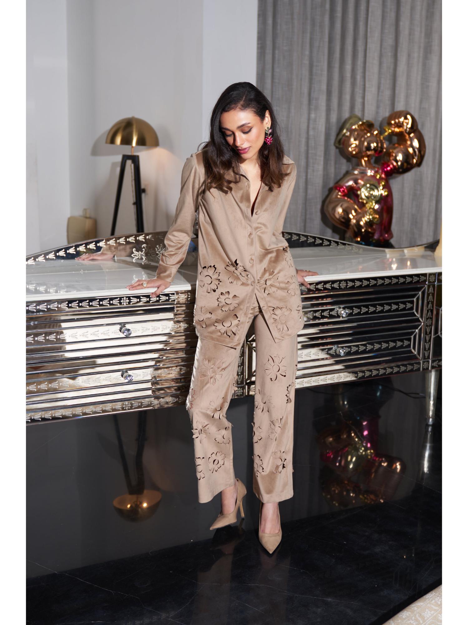 Collete Plain Shirt with Pant