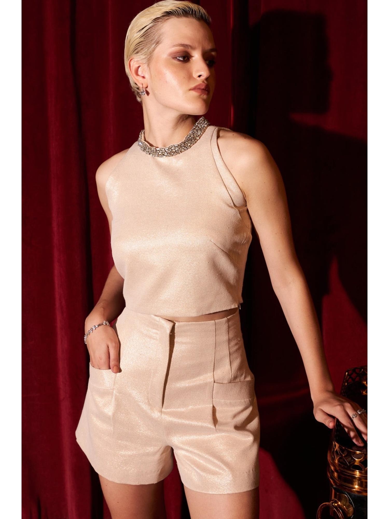 Natalie Rose Gold Lurex Top and Pant