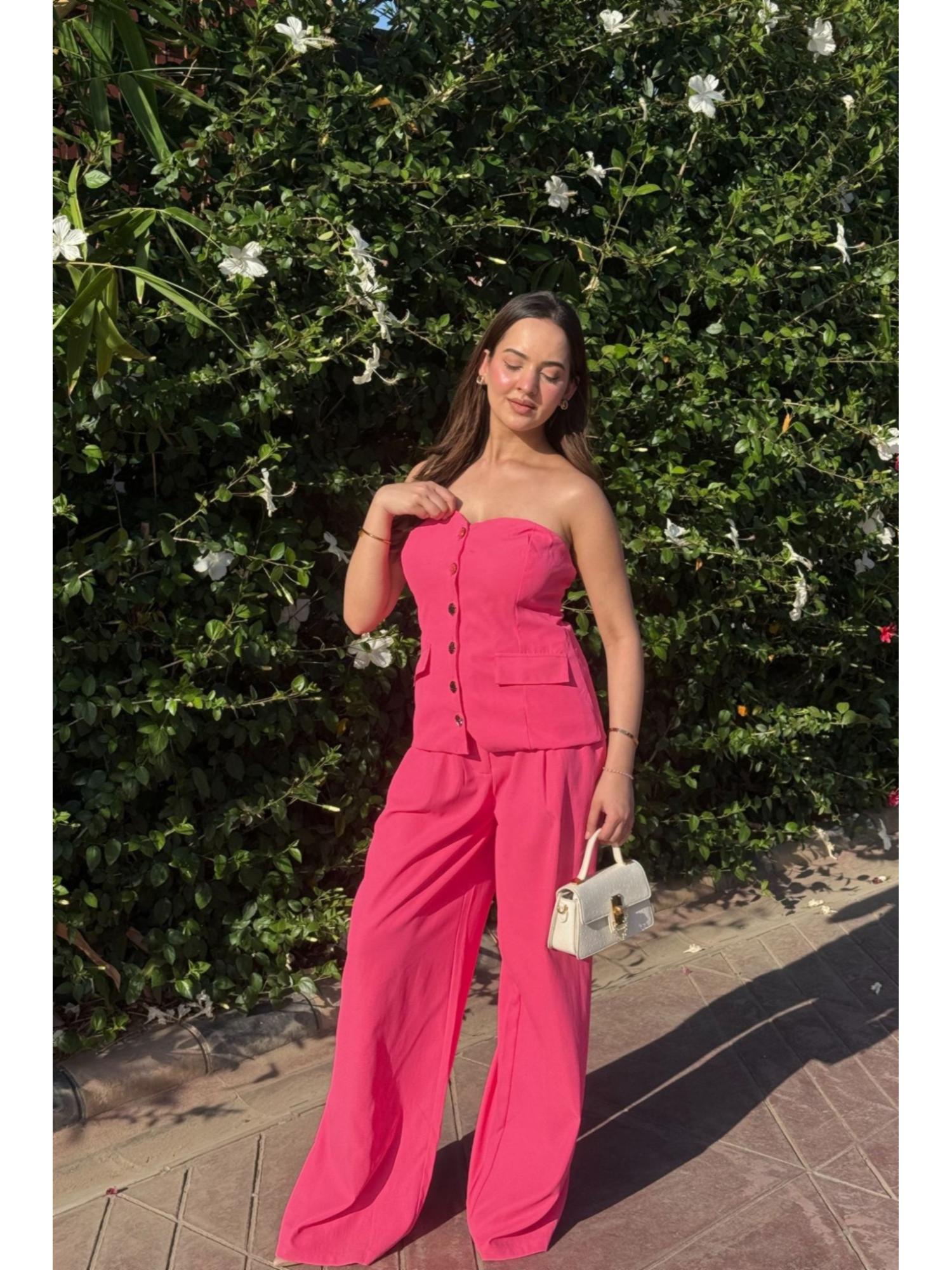 Pink Athena Strapless Top and Pant