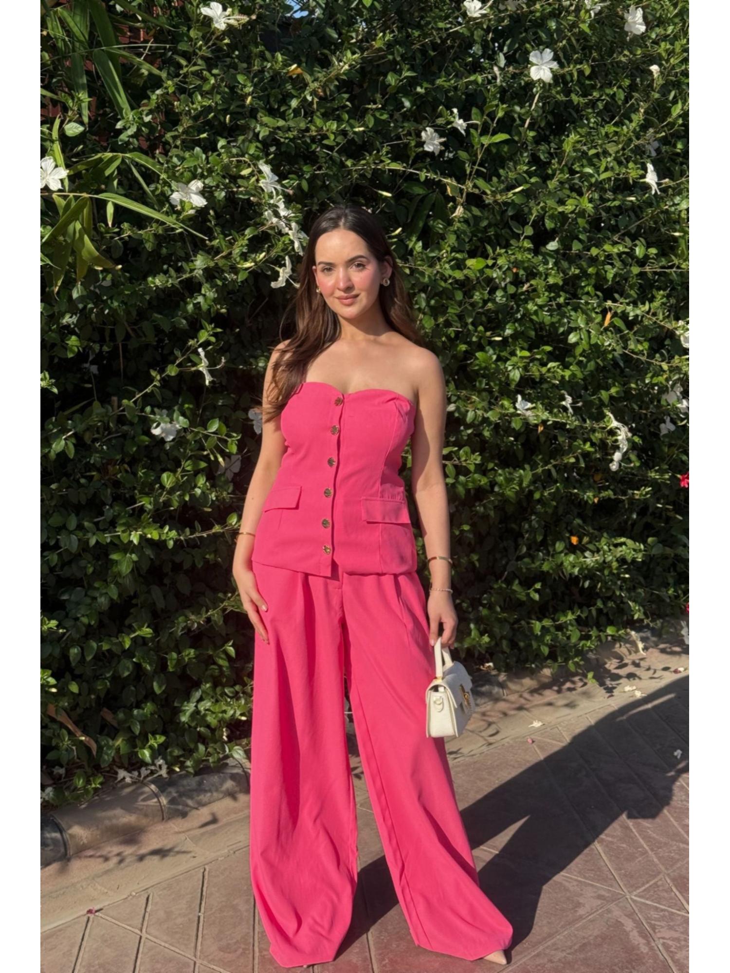 Pink Athena Strapless Top and Pant
