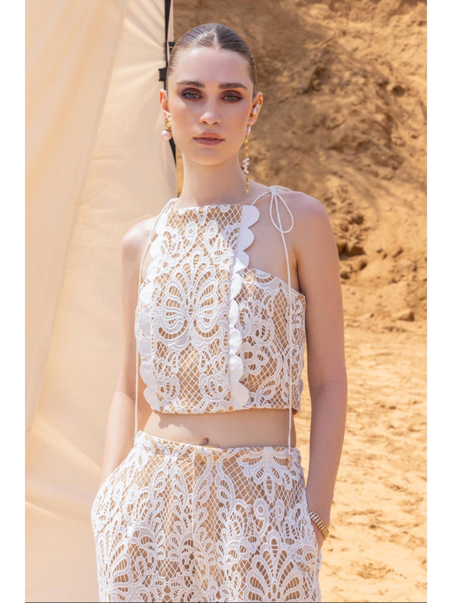 Bianca White Lace Top and Pant