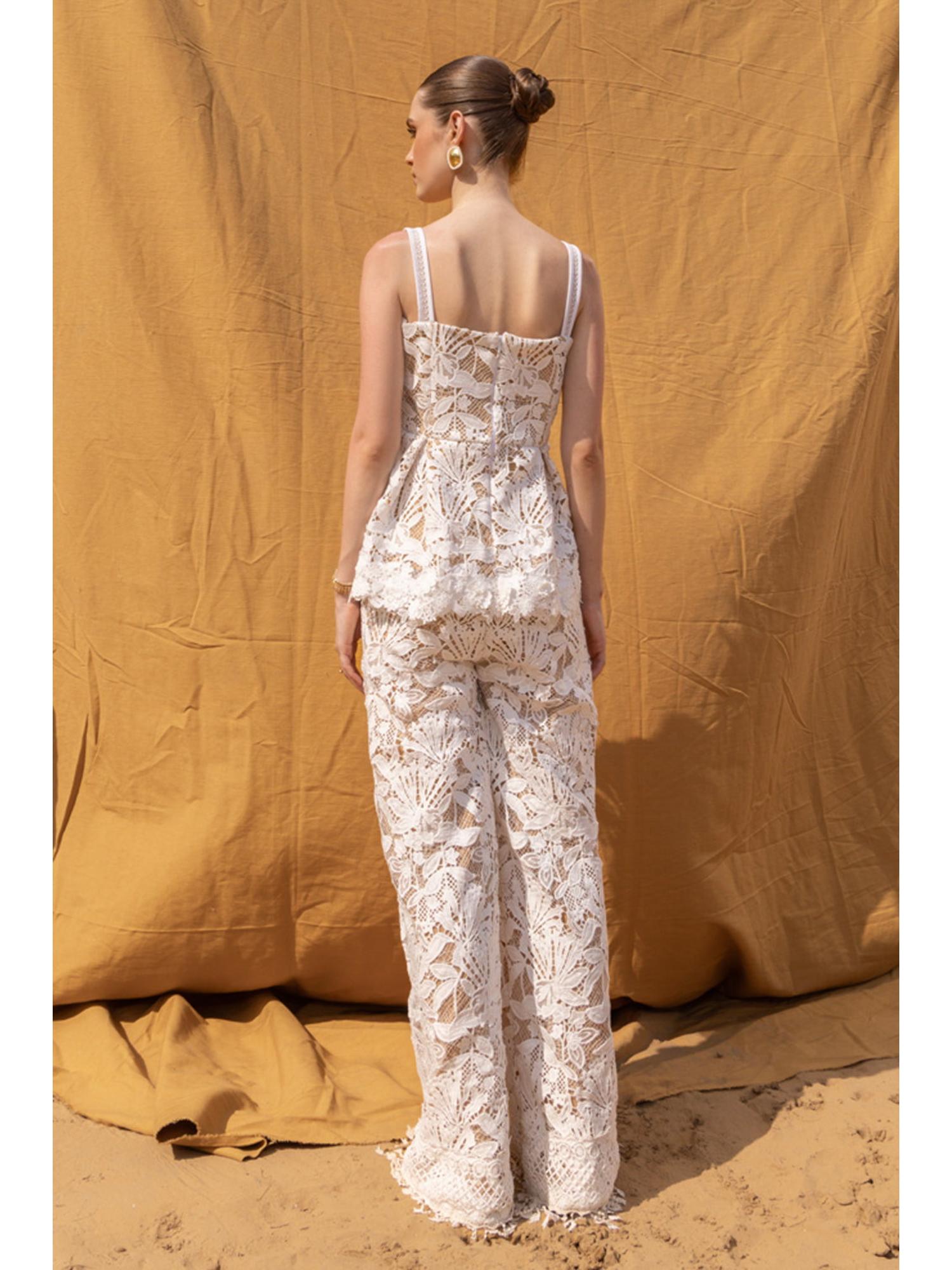 Dove White Lace Top and Pant