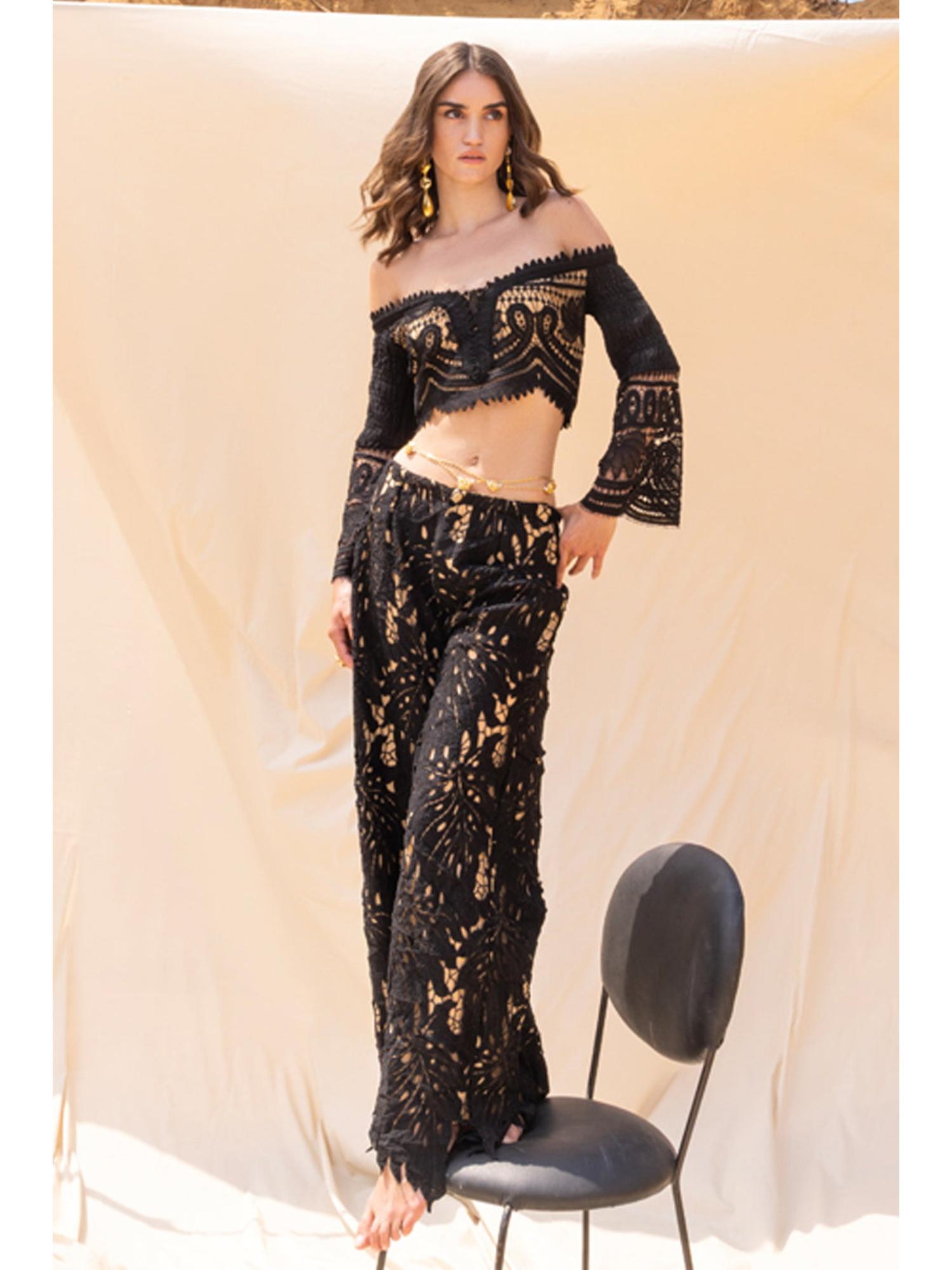 Nova Black Lace Top and Pant