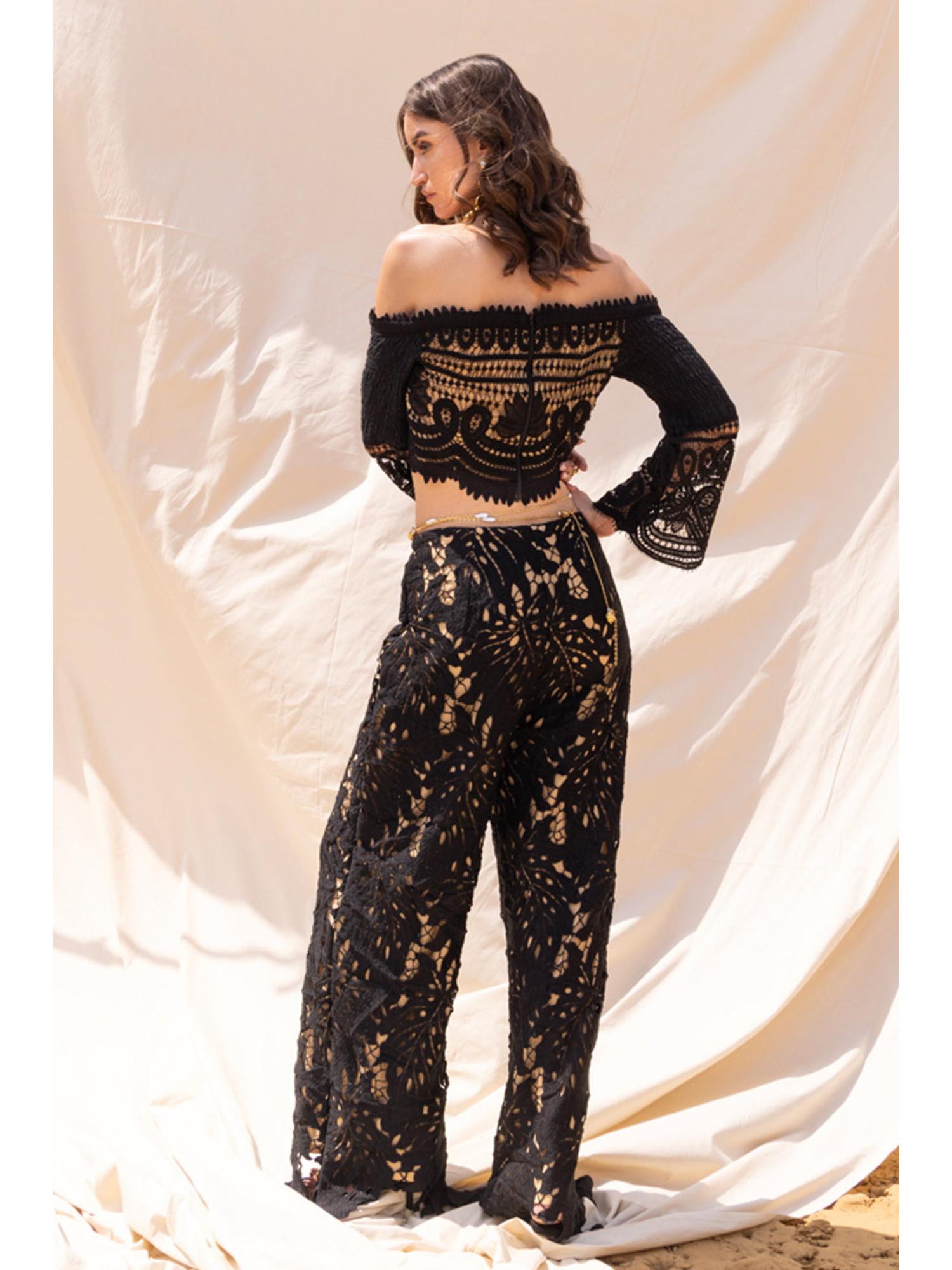 Nova Black Lace Top and Pant