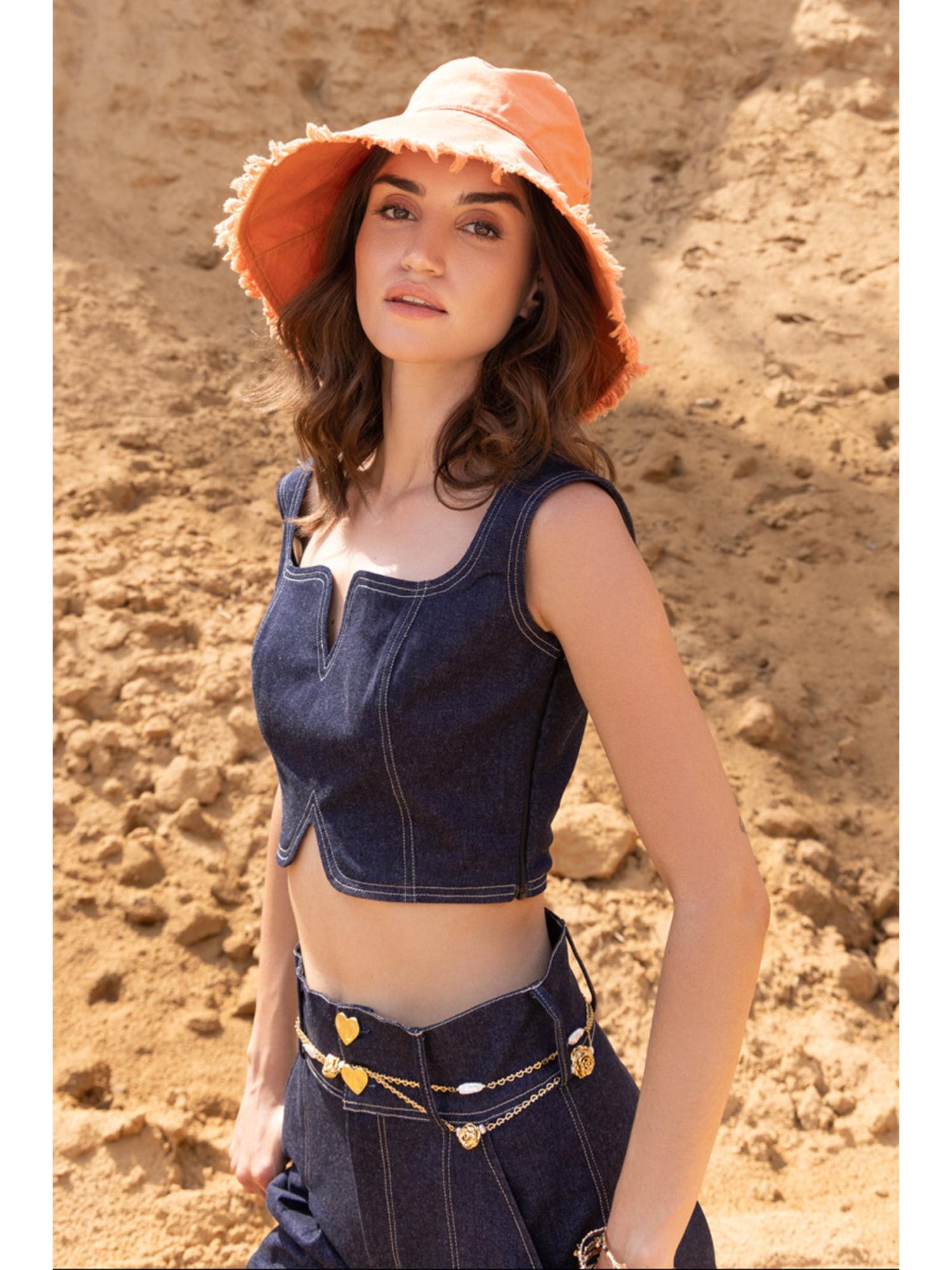 Tira Blue Denim Top and Pant