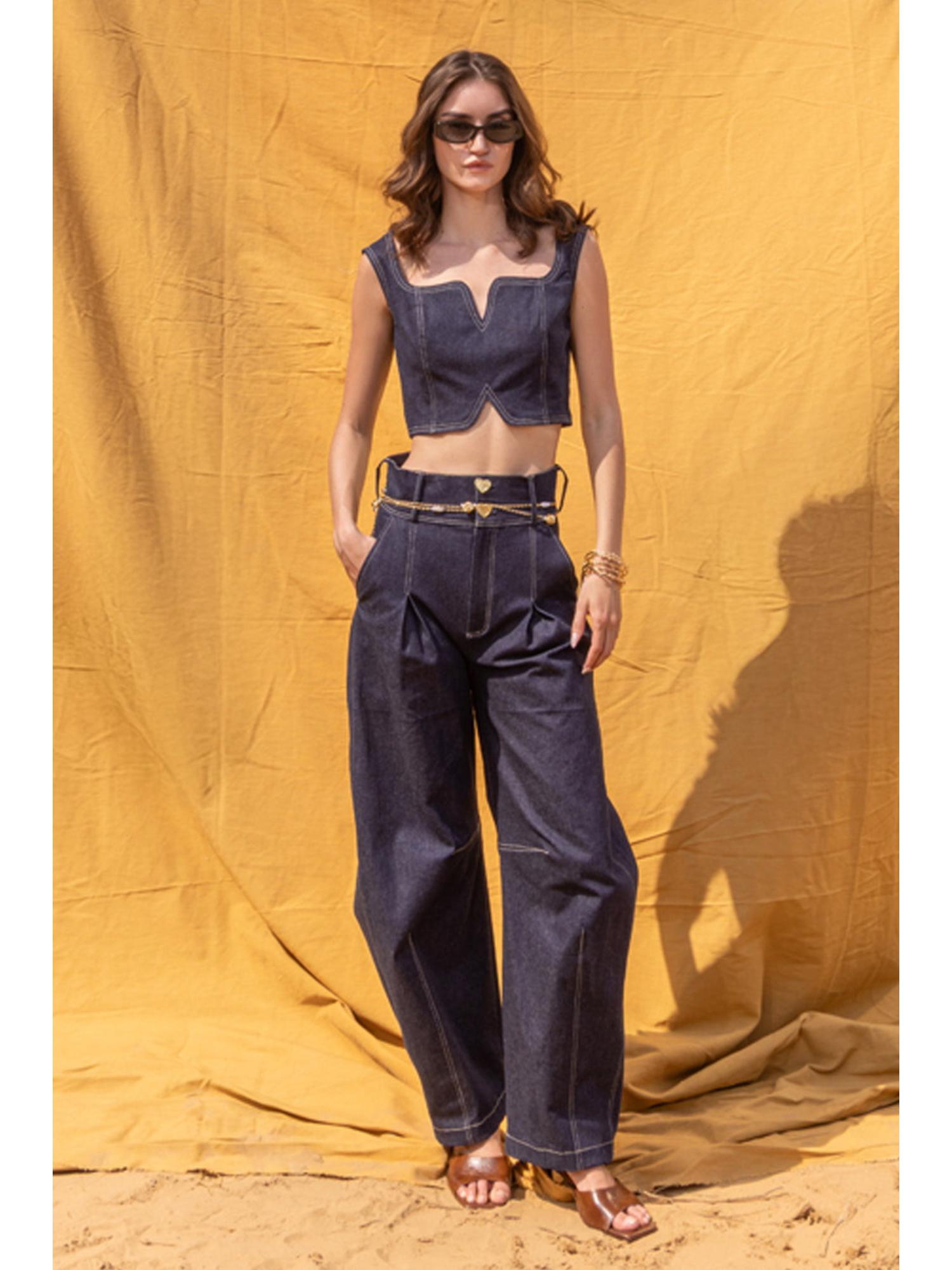 Tira Blue Denim Top and Pant