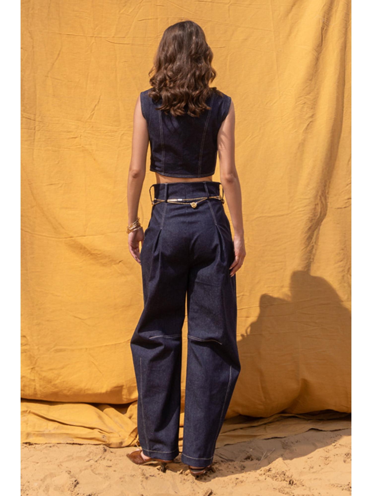 Tira Blue Denim Top and Pant