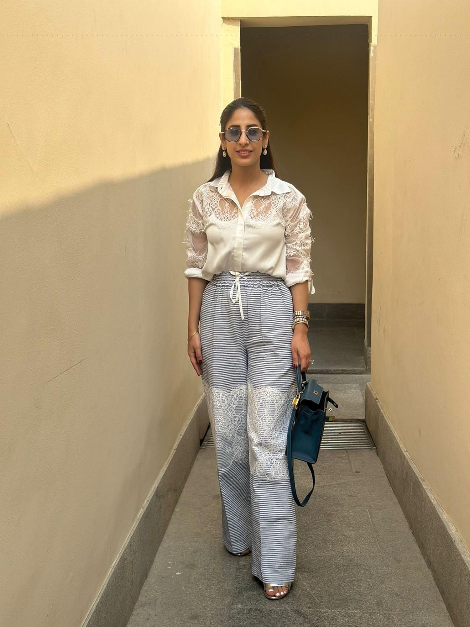 Katie Blue Satin Top with Pant