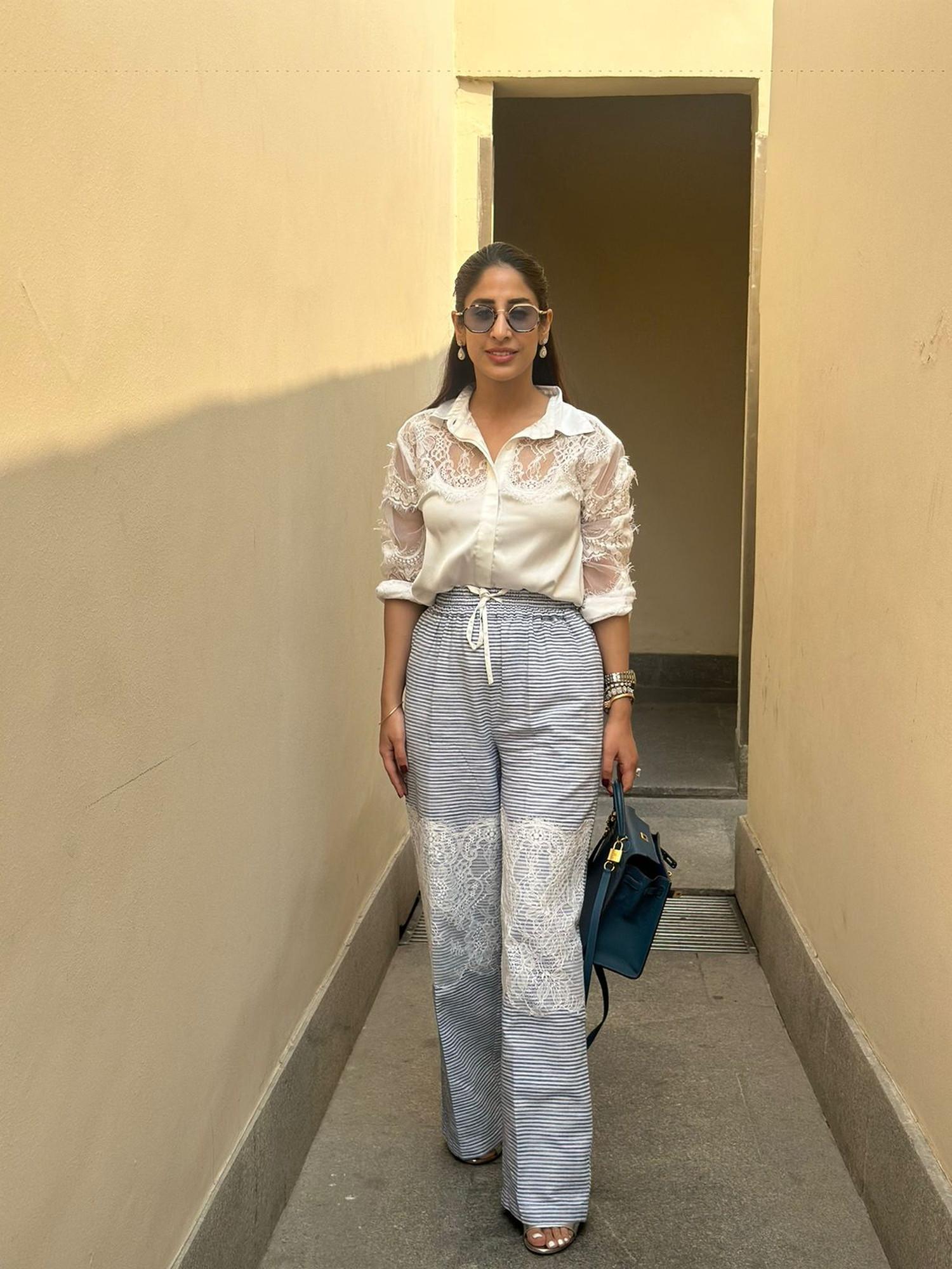 Katie Blue Satin Top with Pant