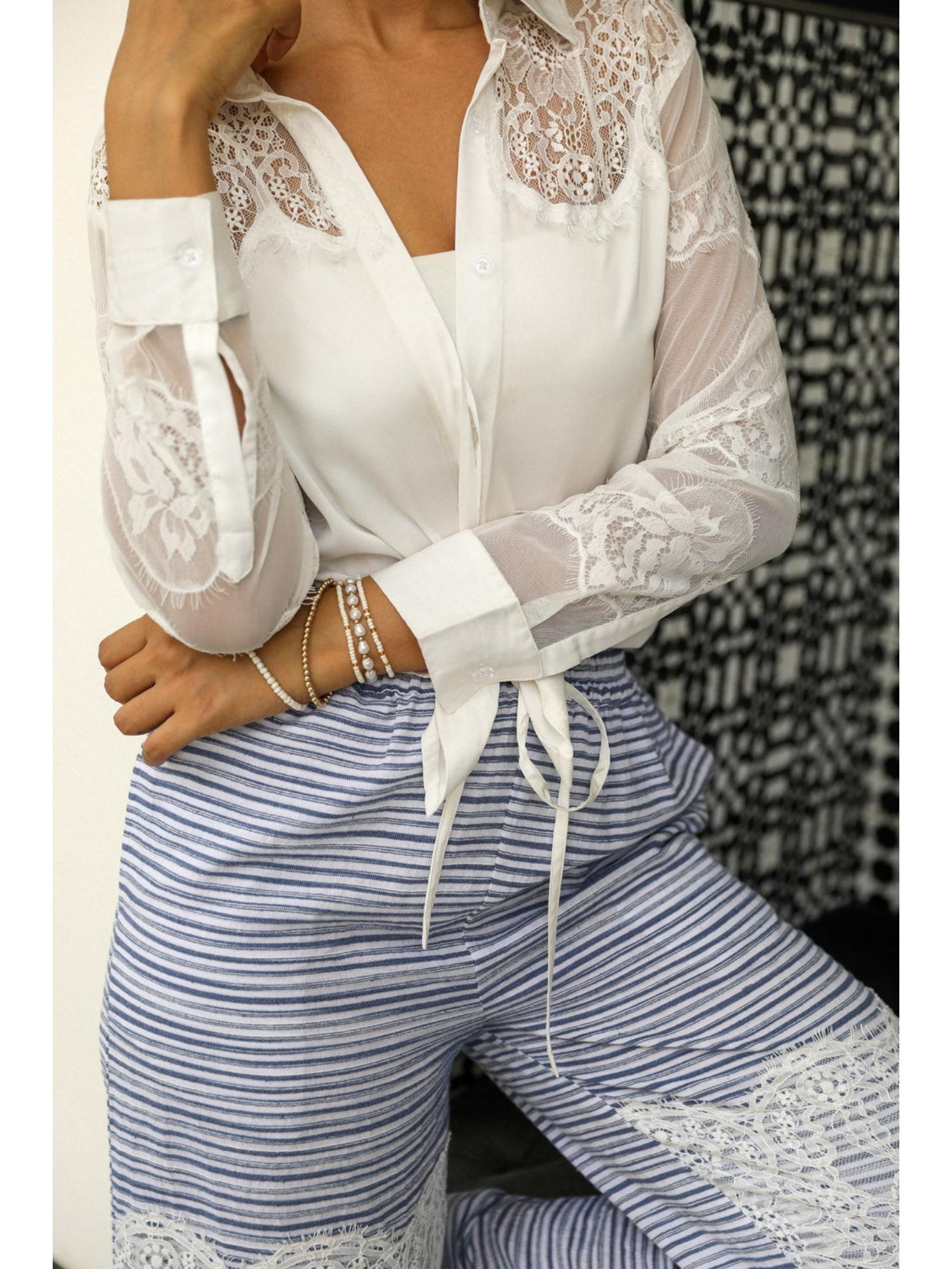 Katie Blue Satin Top with Pant