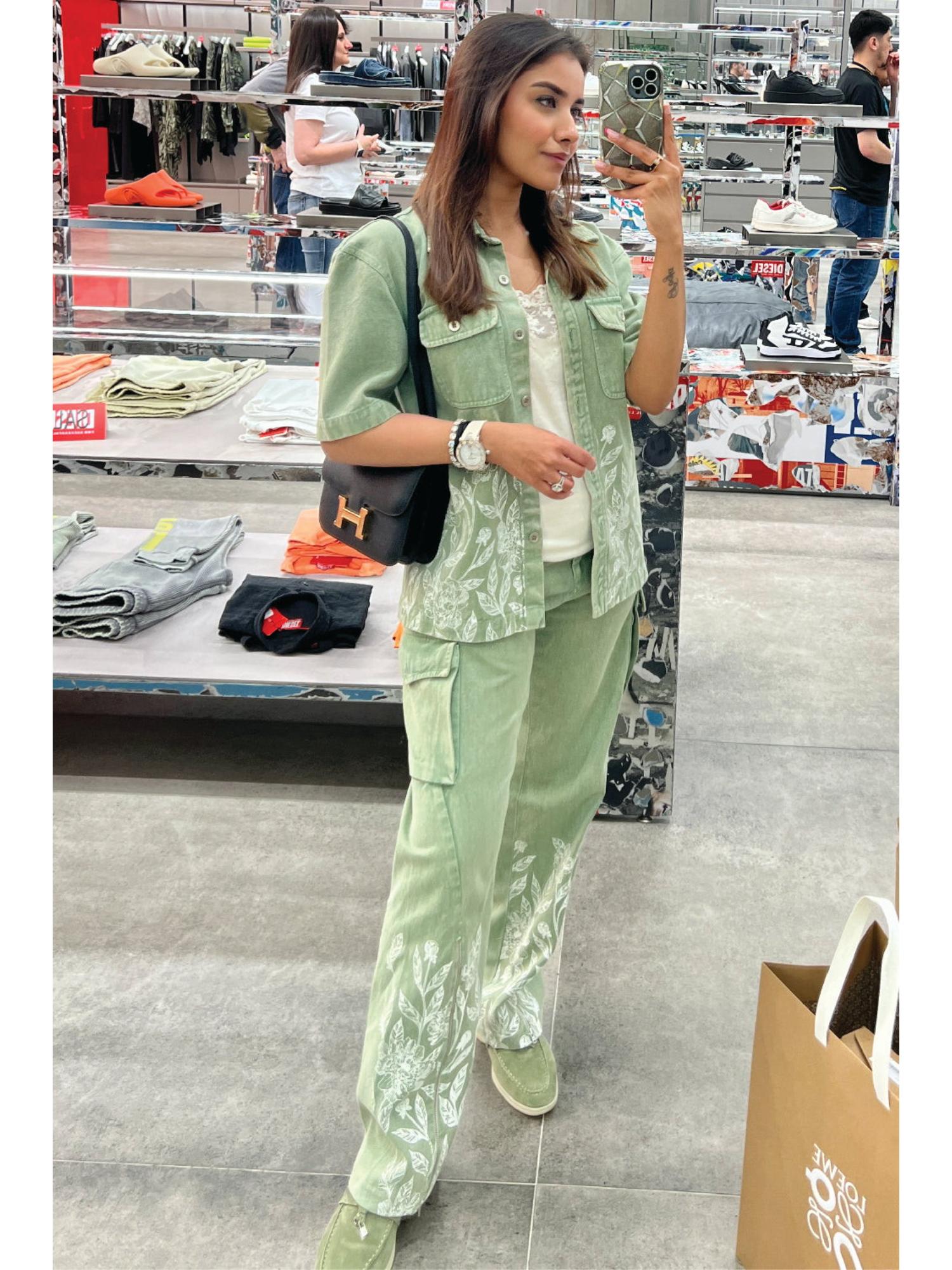 Lowis Green Denim Shirt with Pant