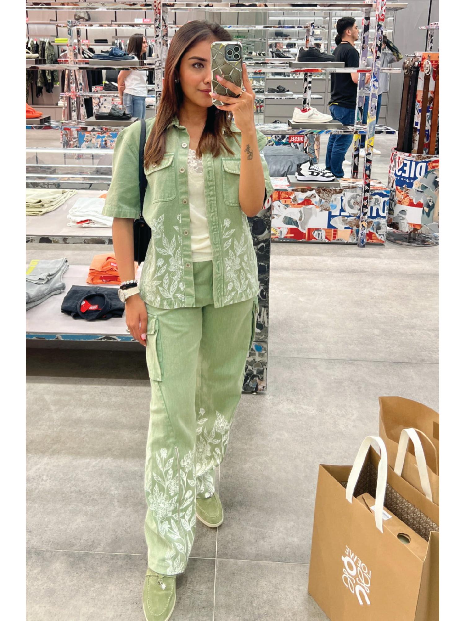 Lowis Green Denim Shirt with Pant