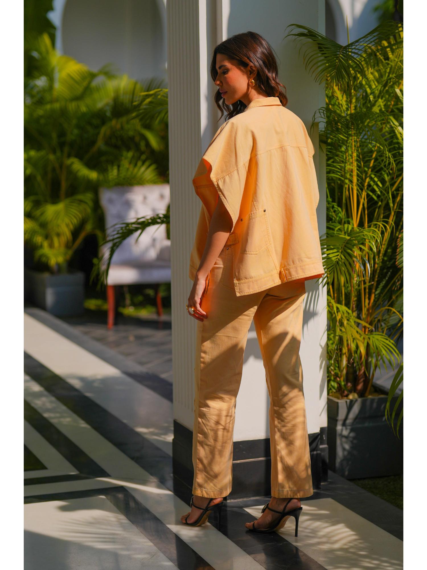 Mirela Denim Yellow Top with Pant