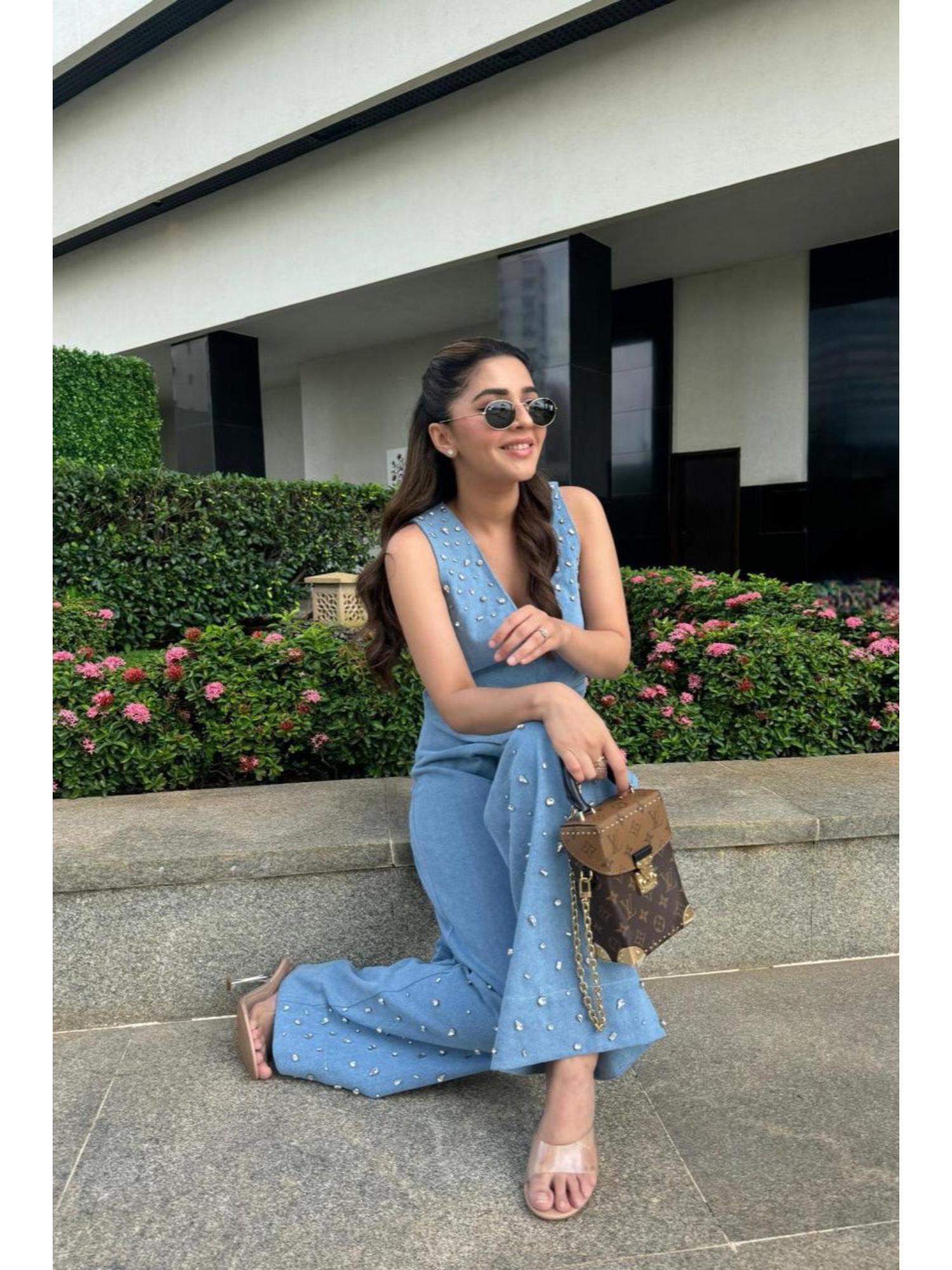 Stevie Embellished Denim Top and Pant
