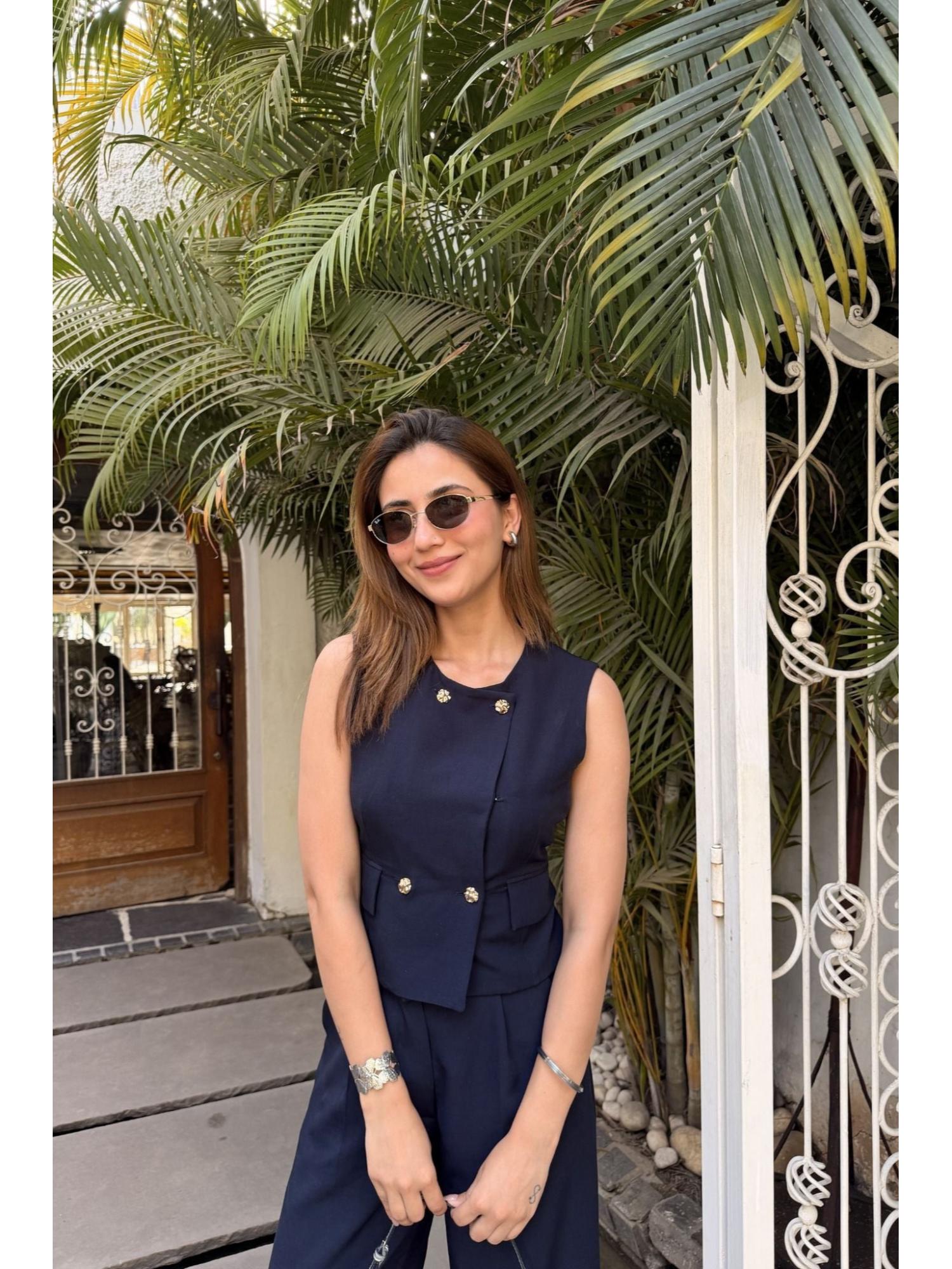 Navy Blue Signature Double Breasted Top and Pant