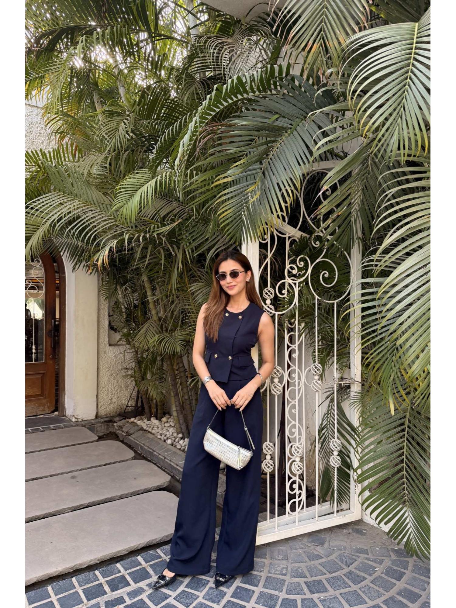 Navy Blue Signature Double Breasted Top and Pant
