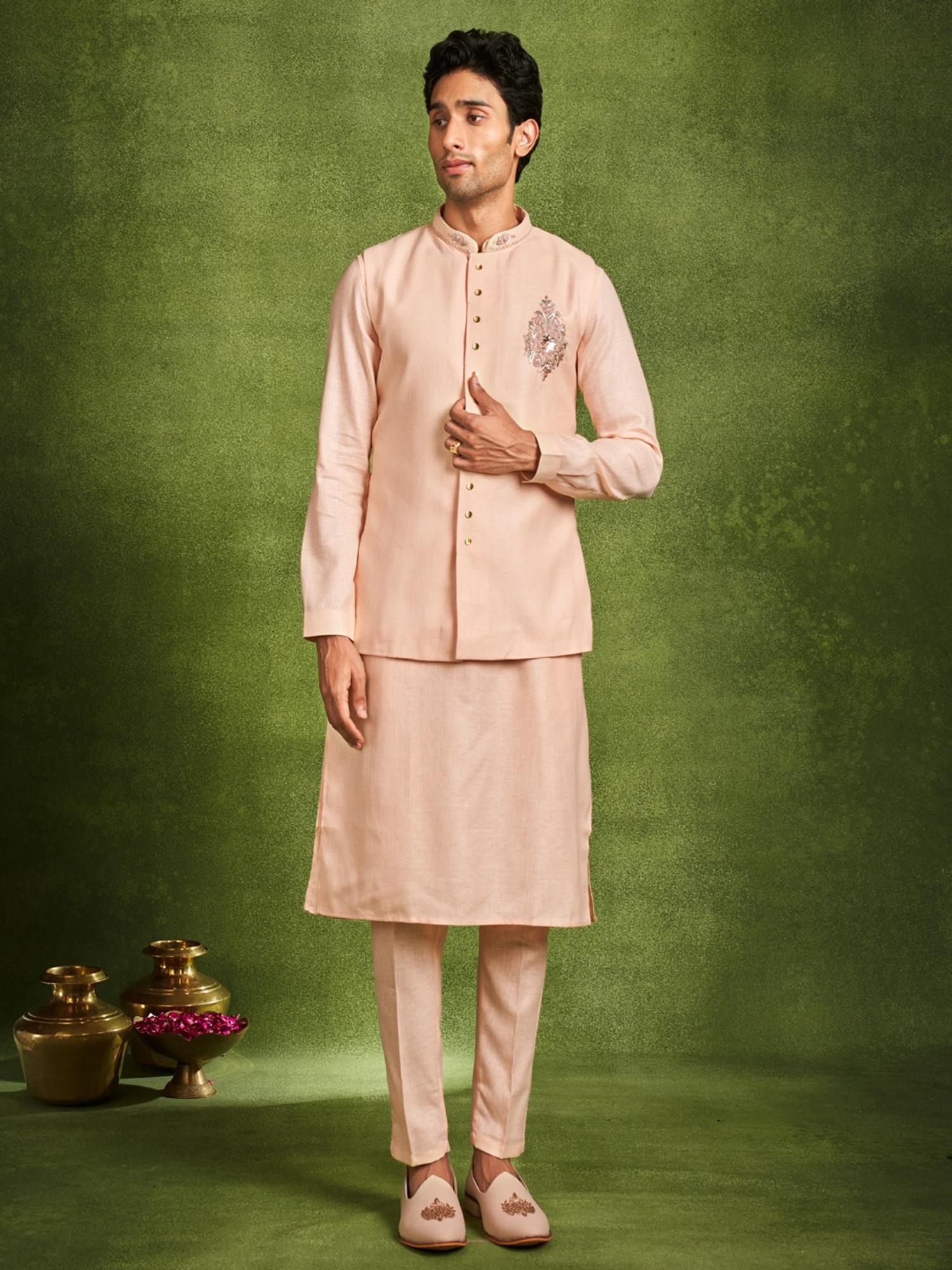 Twilight Peach Kurta with Pant and Jacket