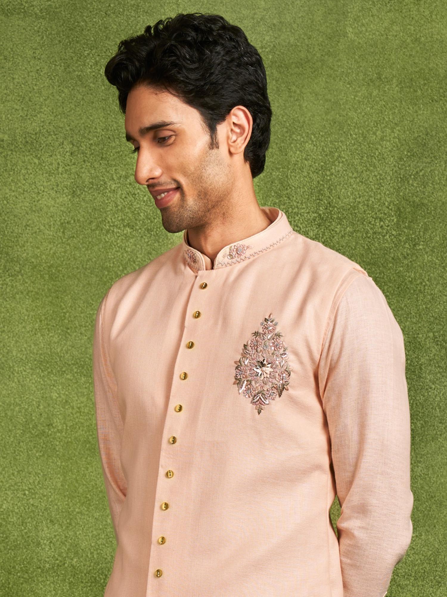 Twilight Peach Kurta with Pant and Jacket