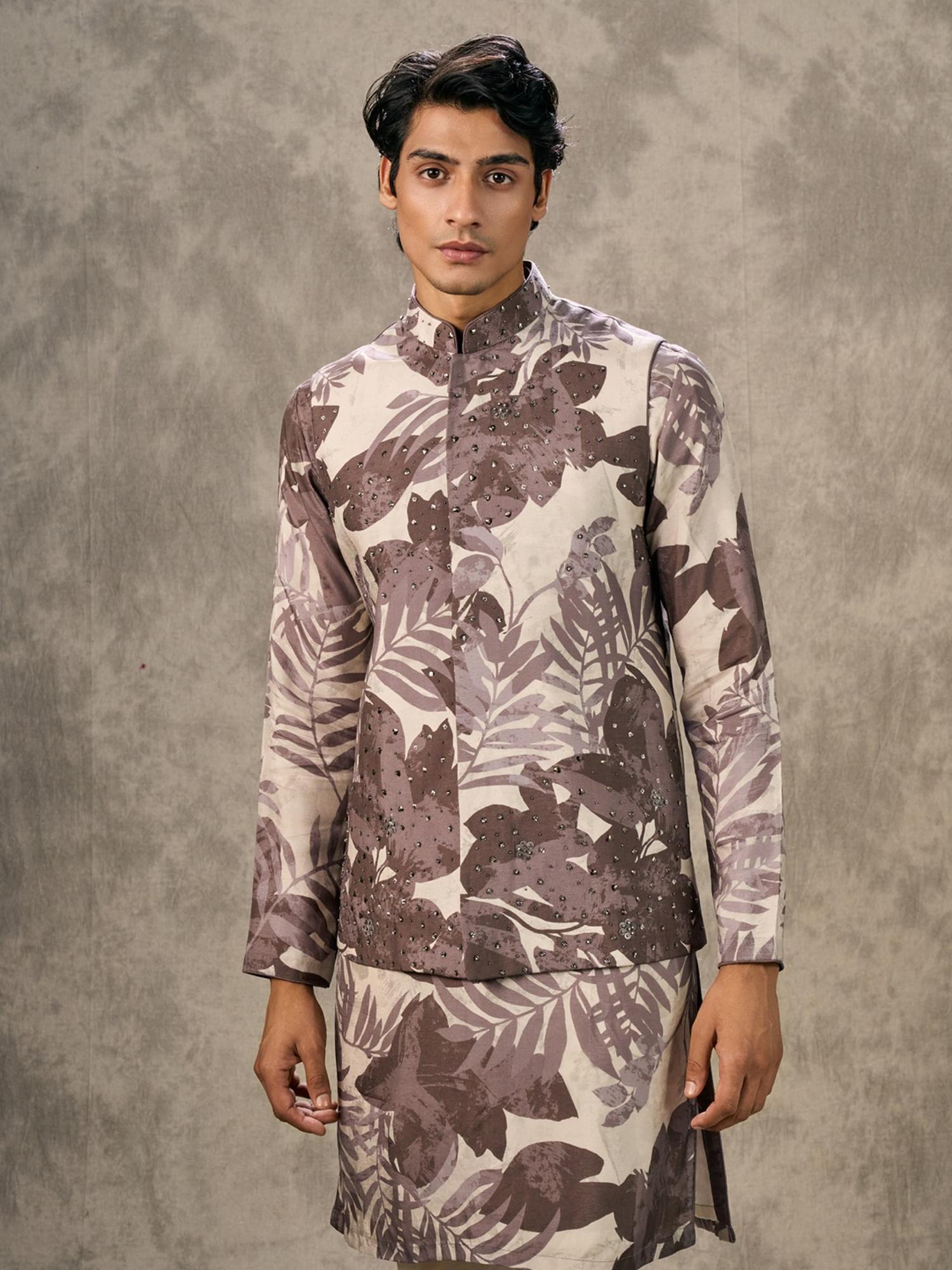 Elegant Dark Grey Kurta with Trouser and Jacket