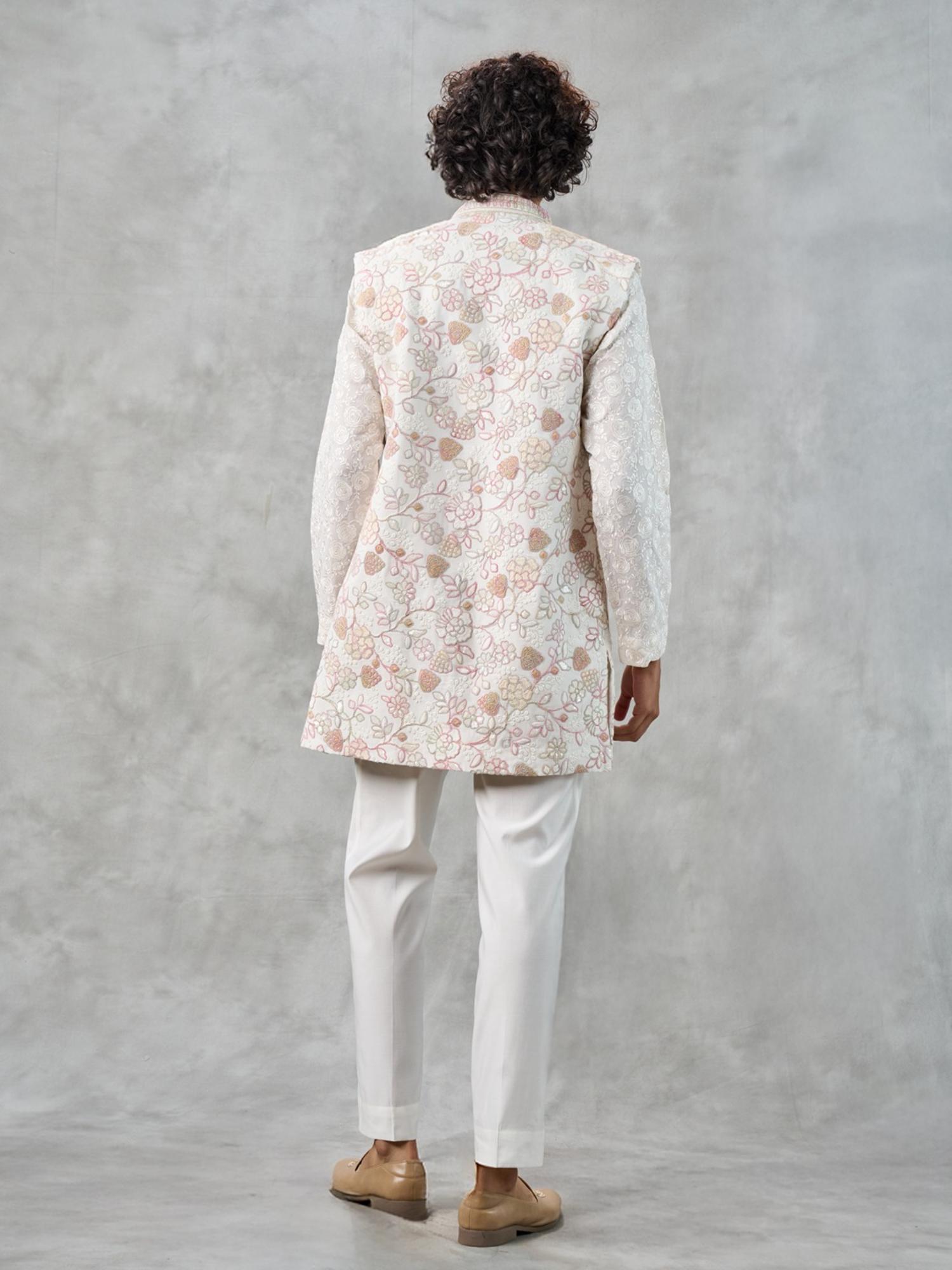Regal White Kurta Jacket Ensemble