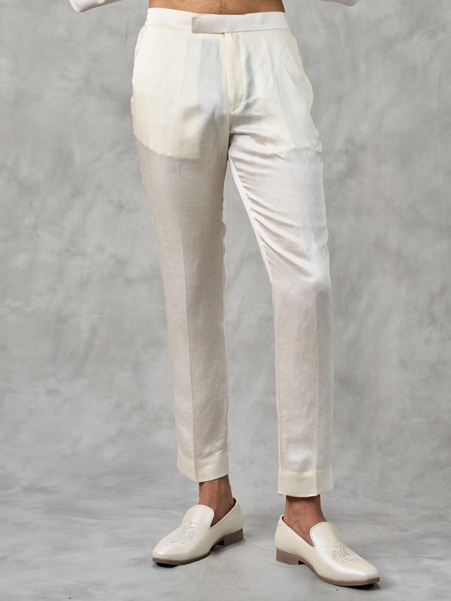 Cream Opulence Kurta with Trouser and Jacket