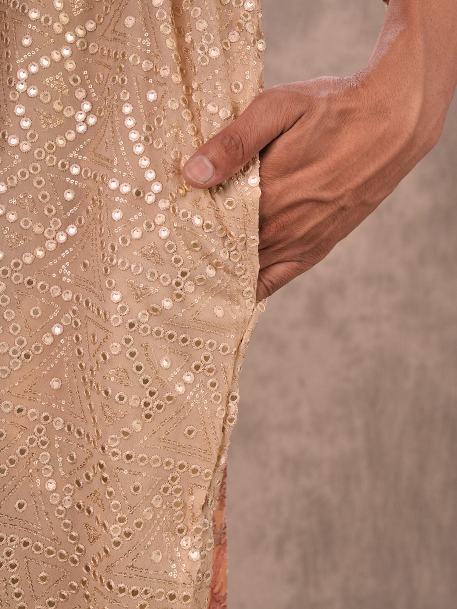 Regal Beige Georgette Kurta with Churidar