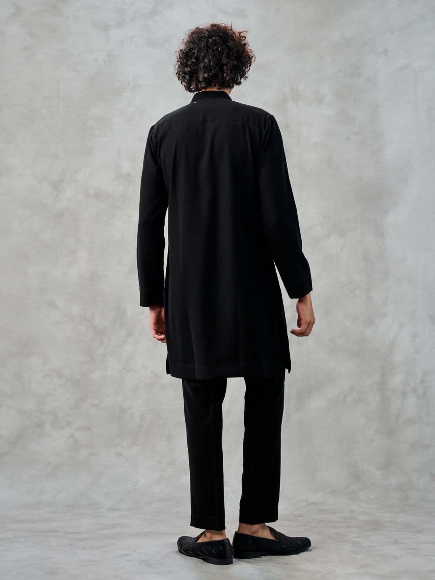 Black Embellished Elegance Kurta with Pant